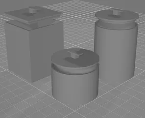 Pots Set [square, cylinder] with lids for tea, coffee etc...