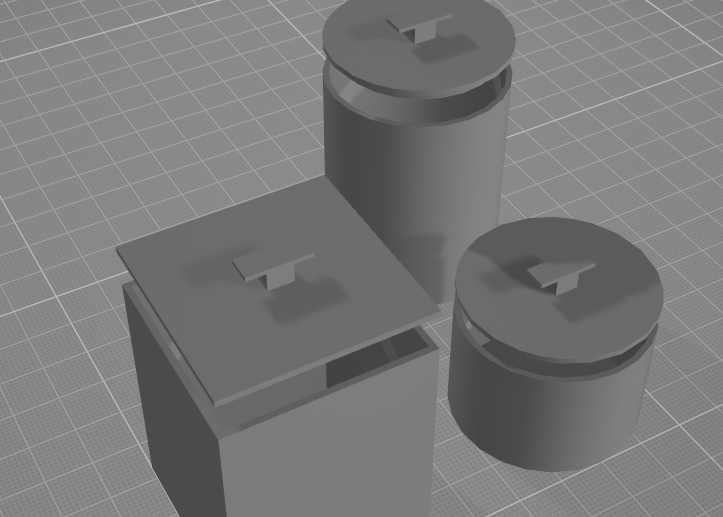 Pots Set [square, cylinder] with lids for tea, coffee etc... by JKDev