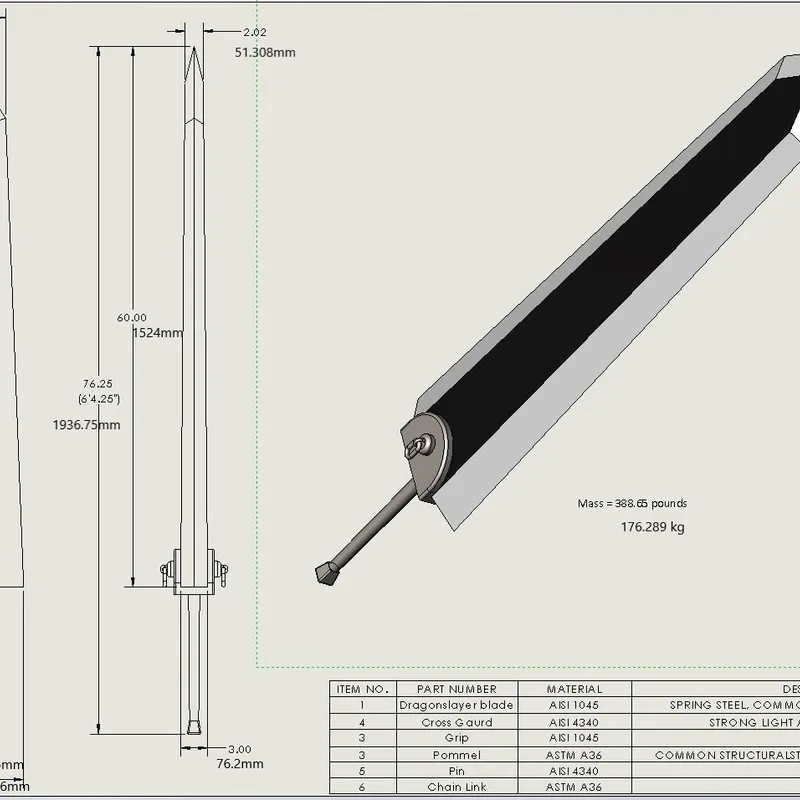 Berserk Guts Dragon Slayer Sword Massive Black Edition