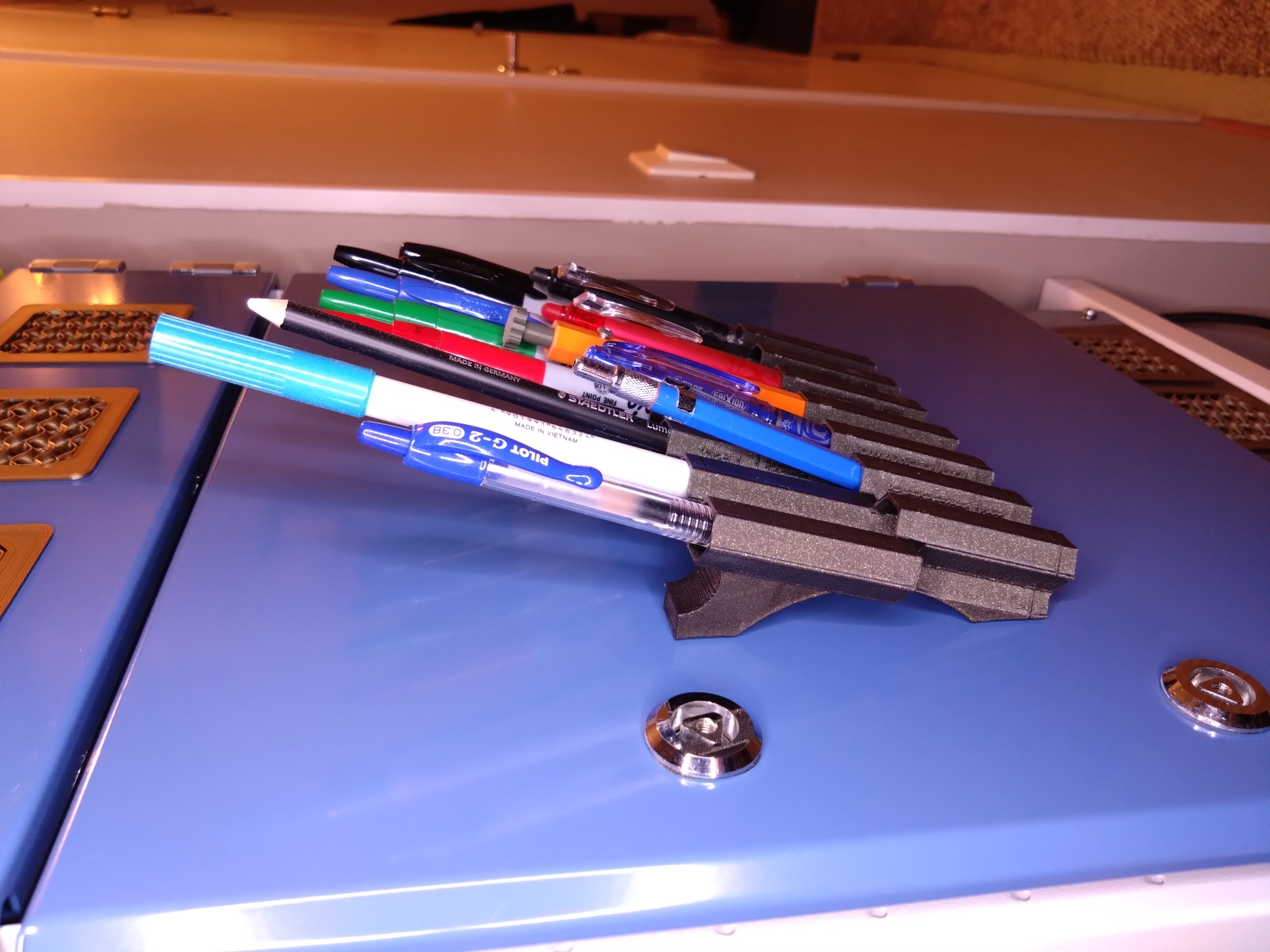 Magnetic wall mount pen holder