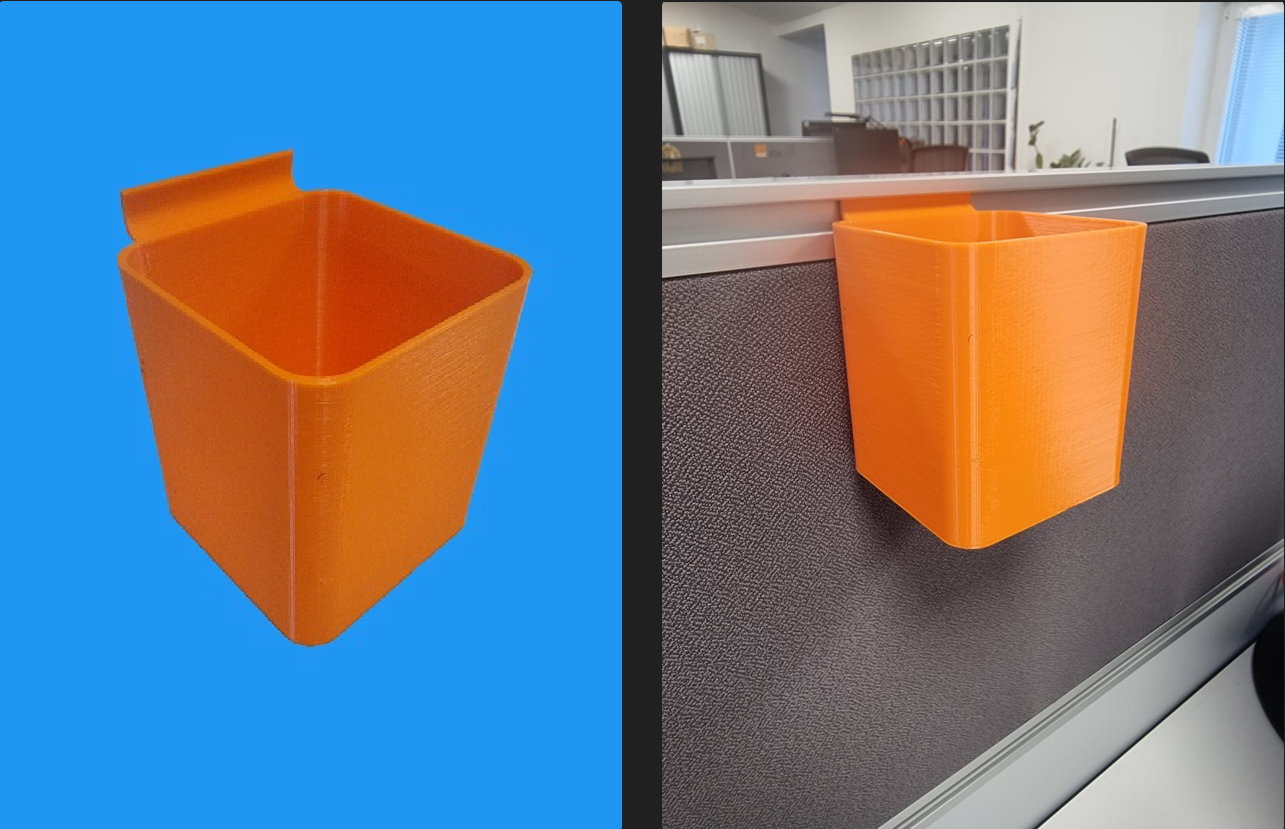 Pen cup for office partition