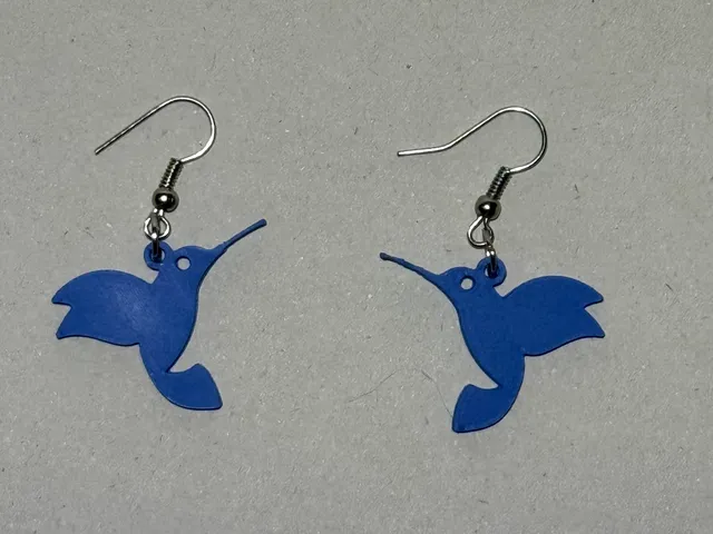 Delicate Hummingbird Silhouette Earrings