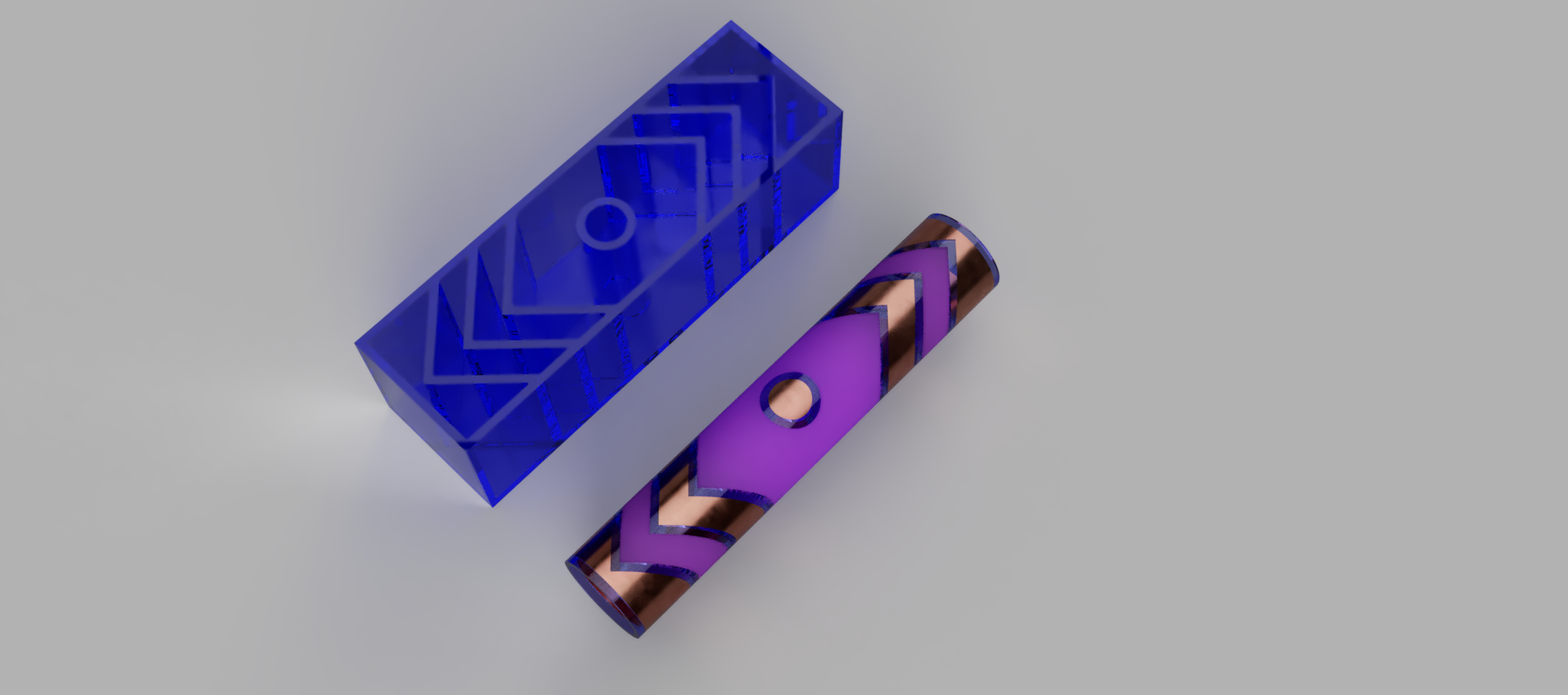 Chevron style Mesa Pen blank mold
