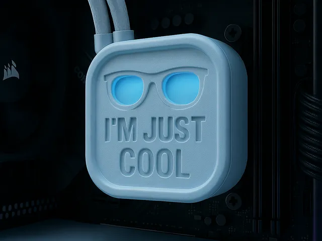 "I'M JUST COOL" - Custom Cover for Corsair AIO Liquid Cooler