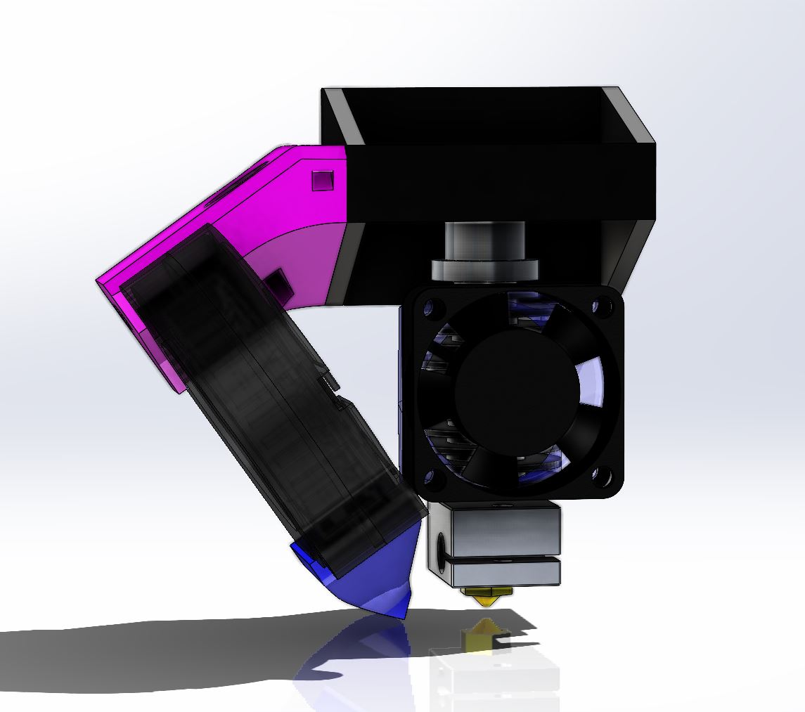 Fusion3 F400S Part Cooling Fan Mount/Duct Upgrade by meccanica