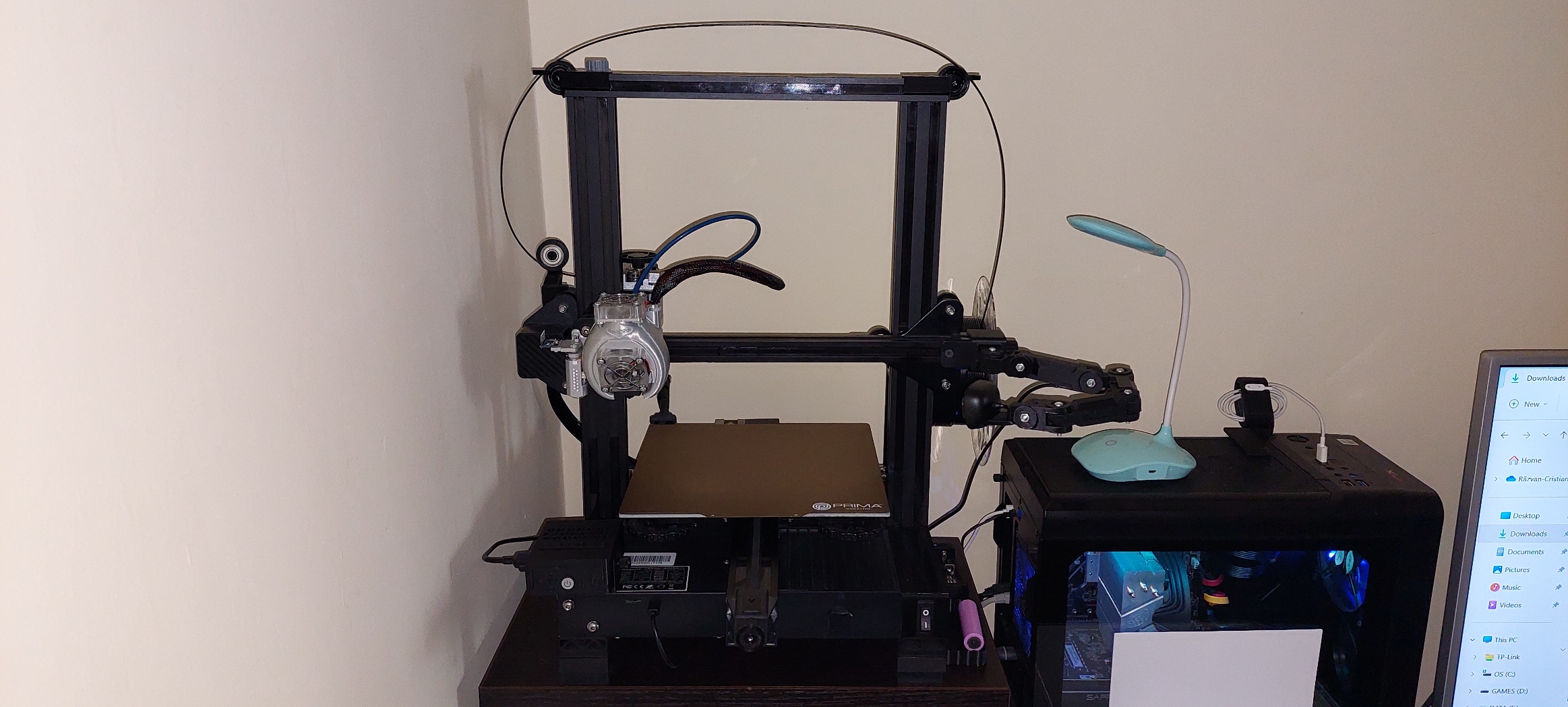 NEW snapon rail bearing filament guide for Ender 3 V2 with printed bearing of 608 roller