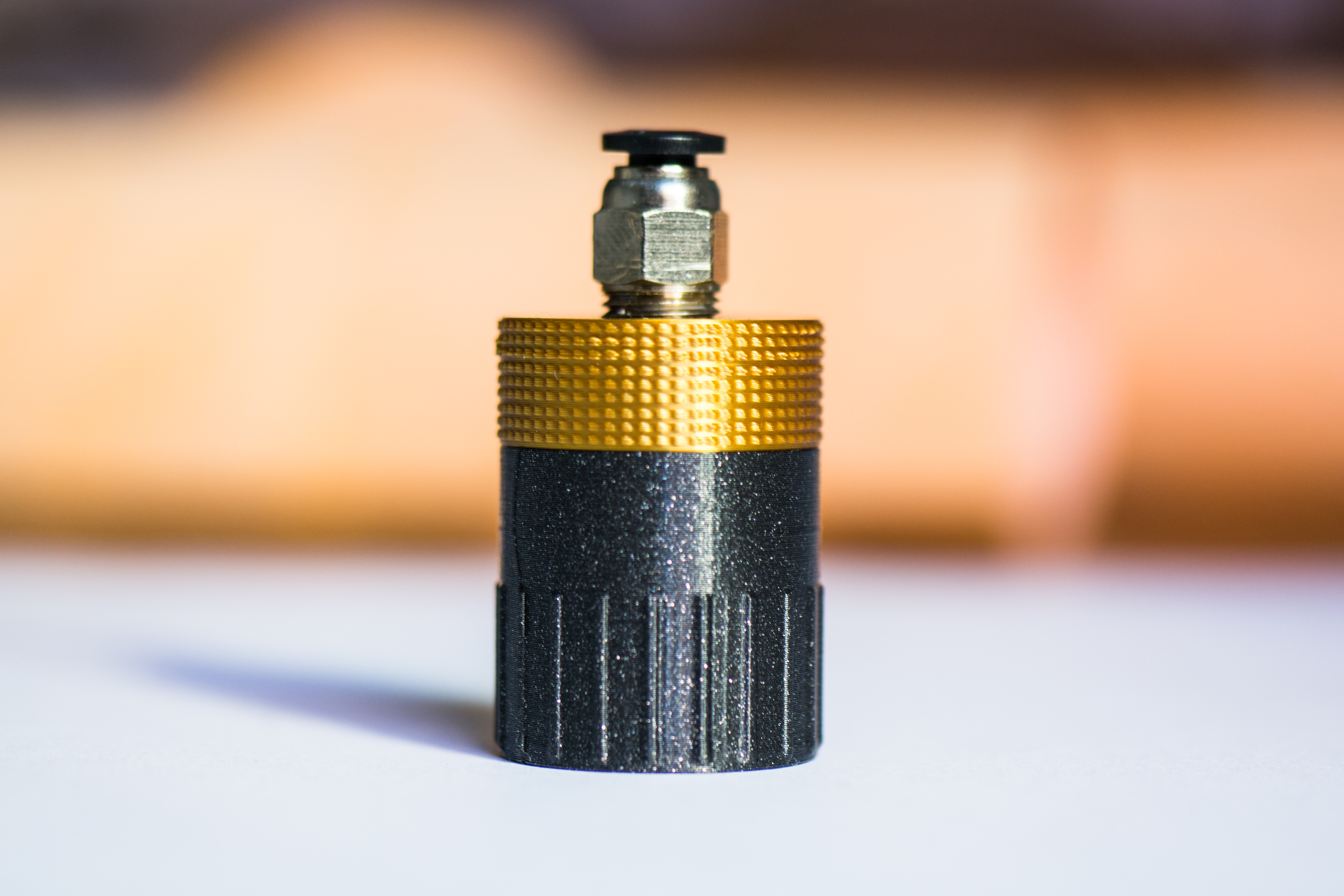 Filament Cap for PTFE Tubes with Silicagel Container M10 push fitting