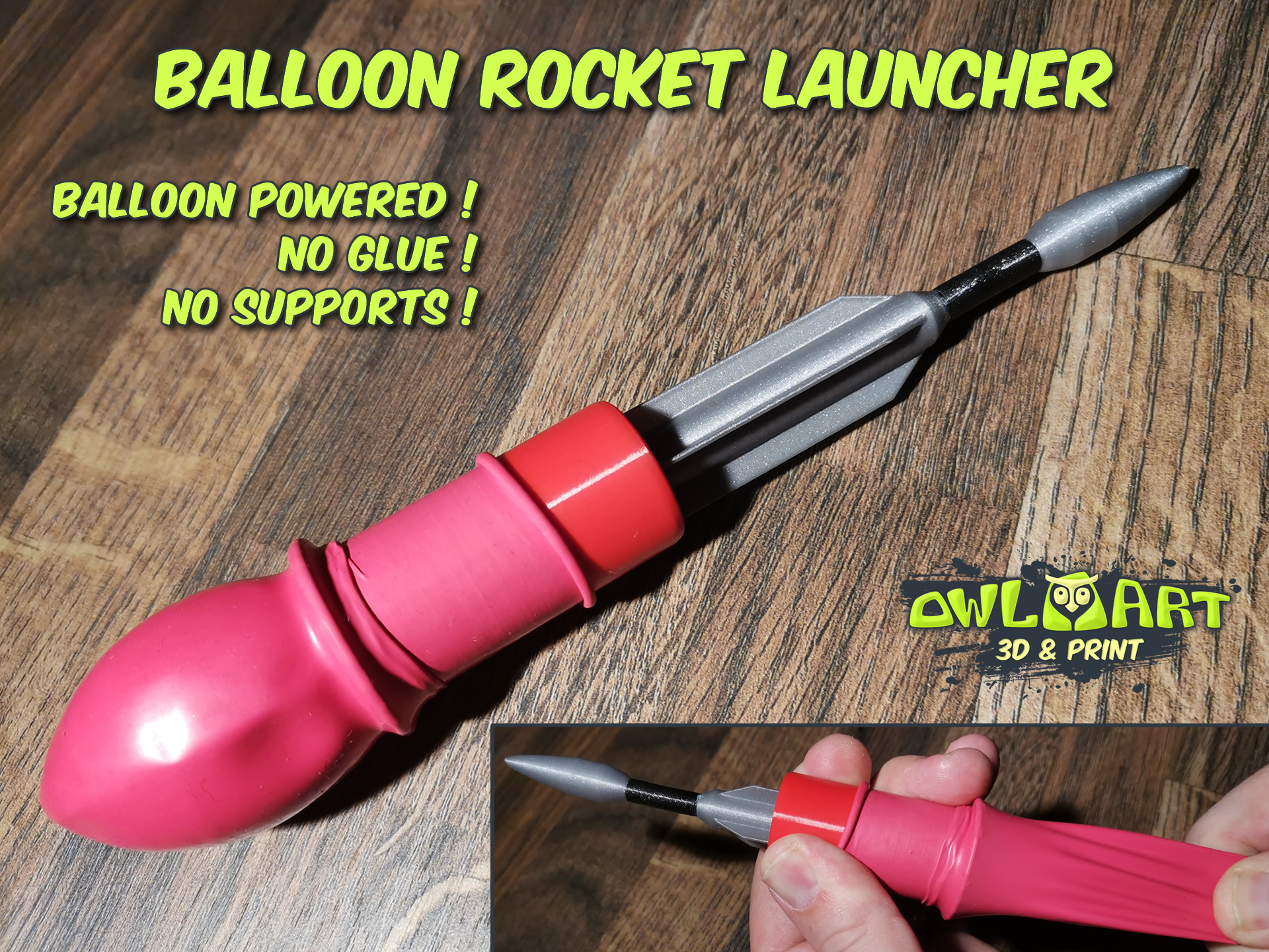 Balloon Rocket Launcher (Rocket Included) by OwL Art Download free