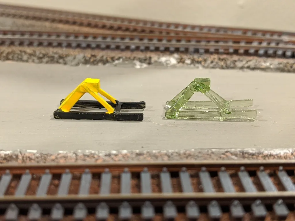 N scale track bumpers clearance