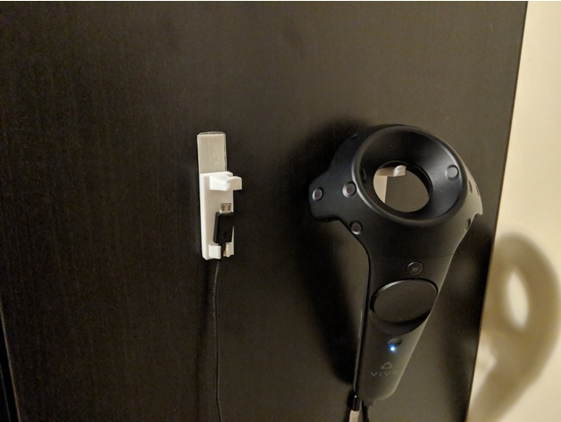 HTC Vive Controller wall mount using Command Hooks w/USB holder