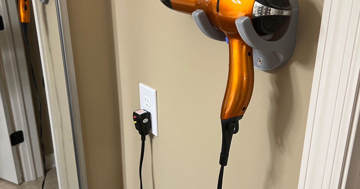 Hair Dryer Holder or Mounting Bracket by elli0286 Download free STL