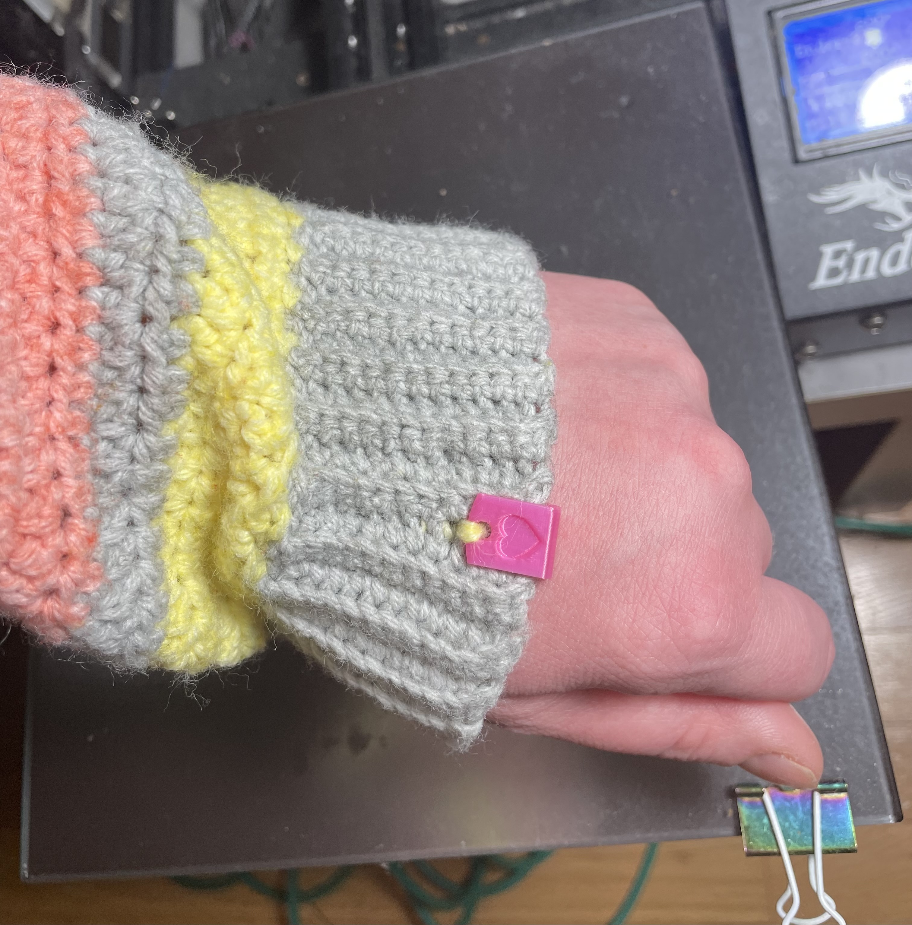 Button Tag for Clothing with Heart Design