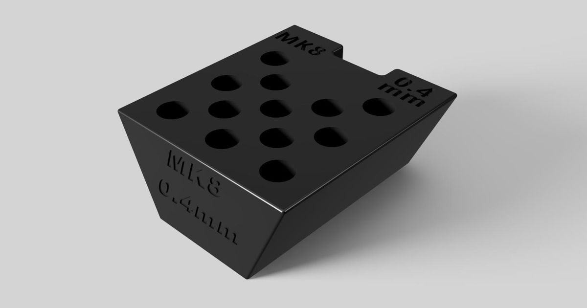 Storage Wall Standard Box Insert 1 12x 0.4mm MK8 Nozzle