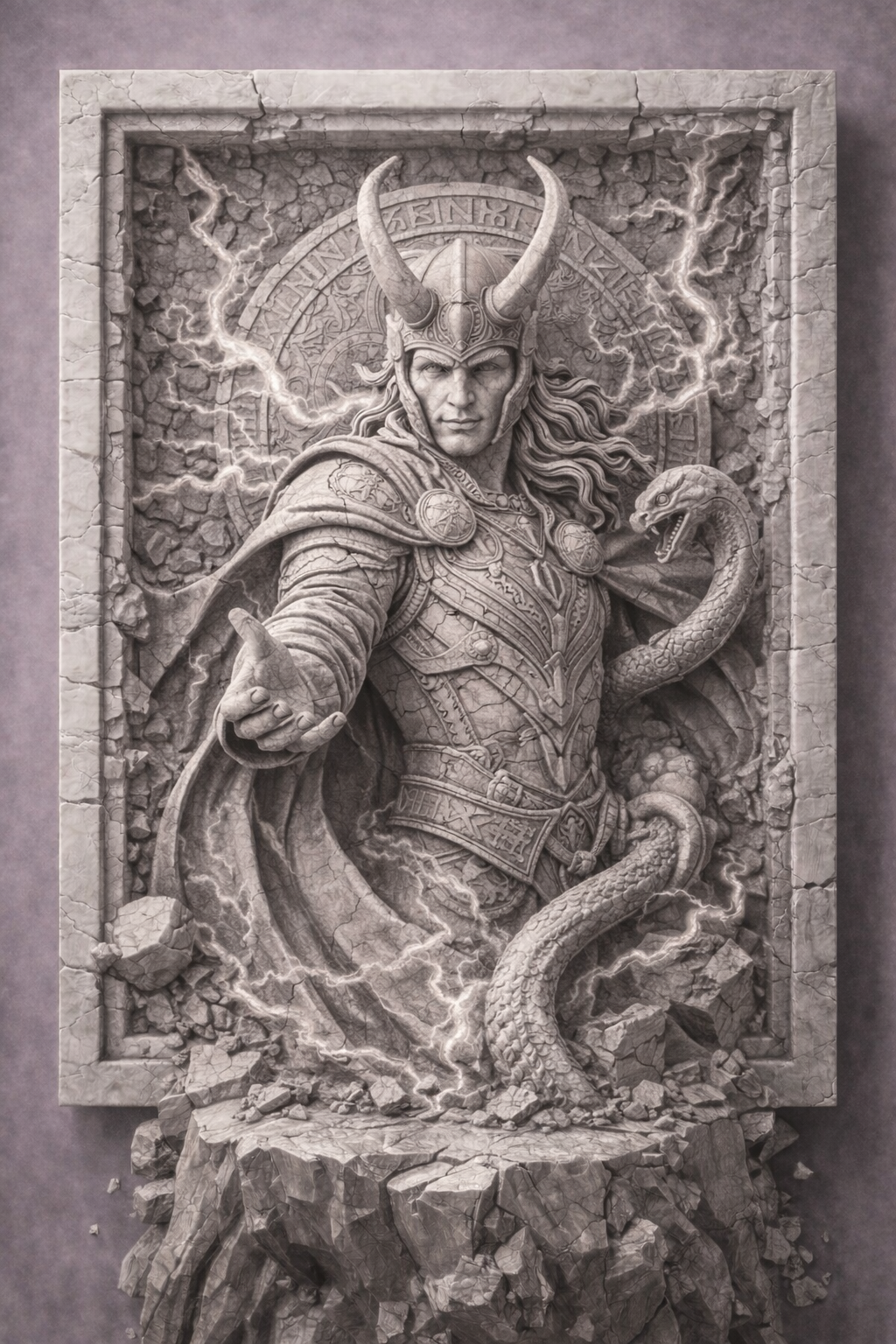 Loki – Norse Trickster God Bas-Relief Wall Sculpture