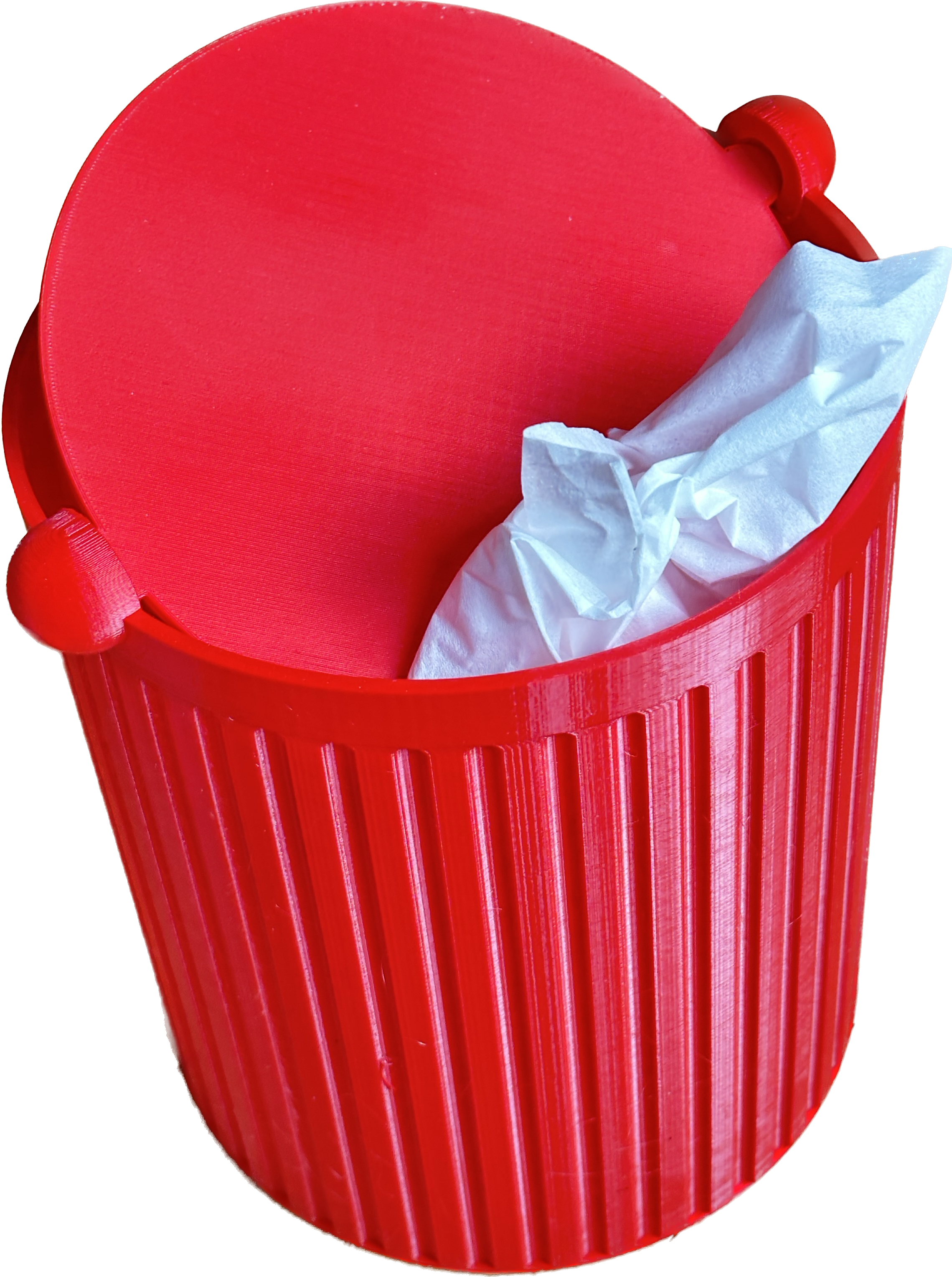 Trash can with a rotating lid