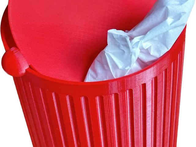 Trash can with a rotating lid