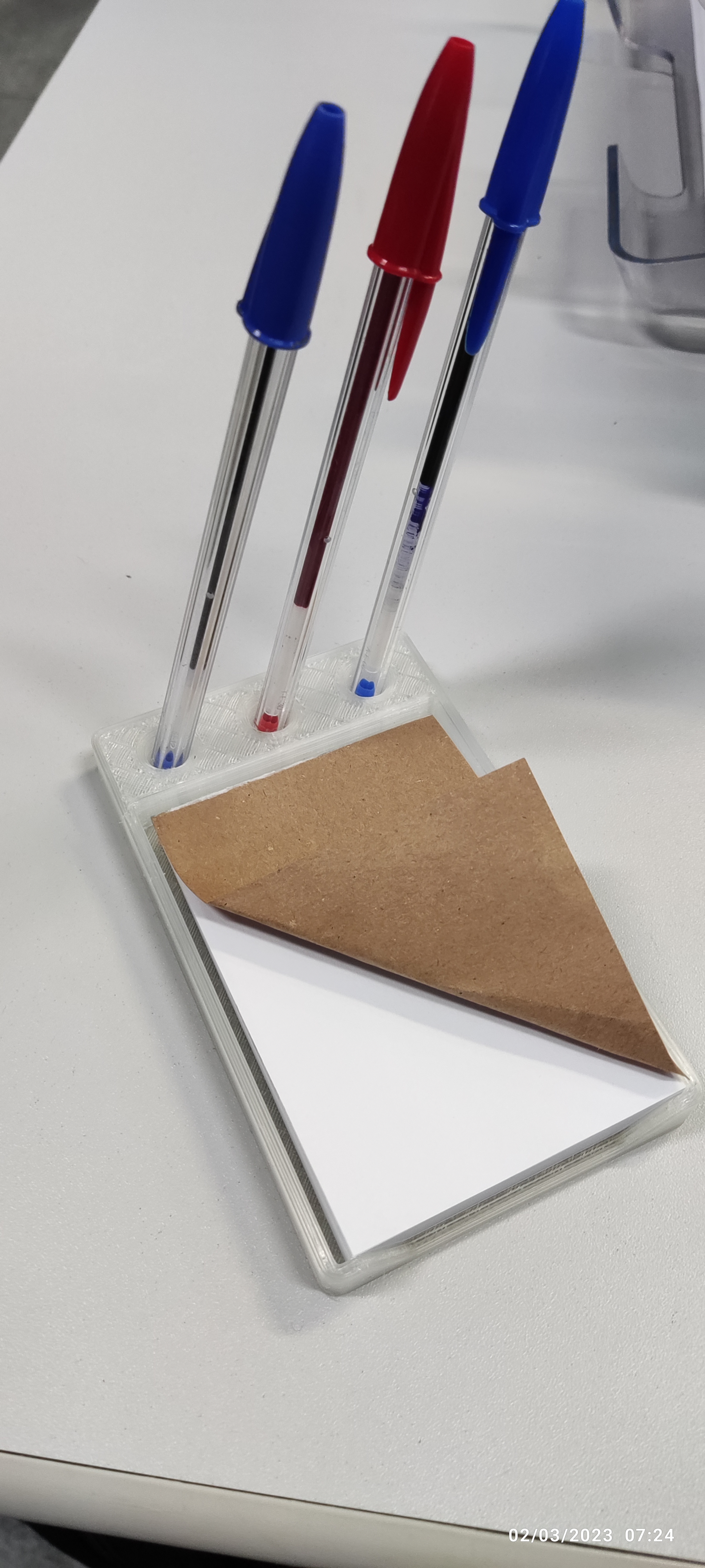 Paper Block Support with Pen Holder