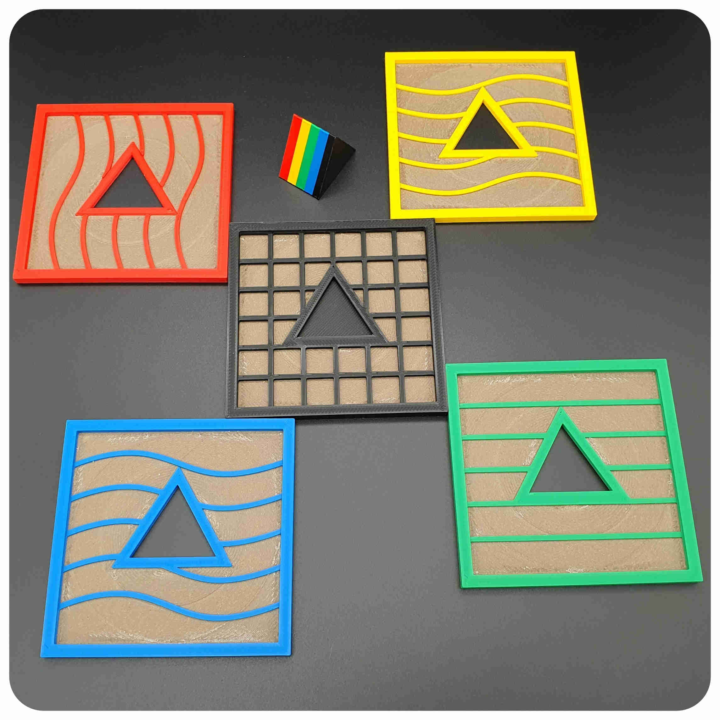 Miniatura 5 do modelo 3D Elemental Coasters (Fifth Element inspired)