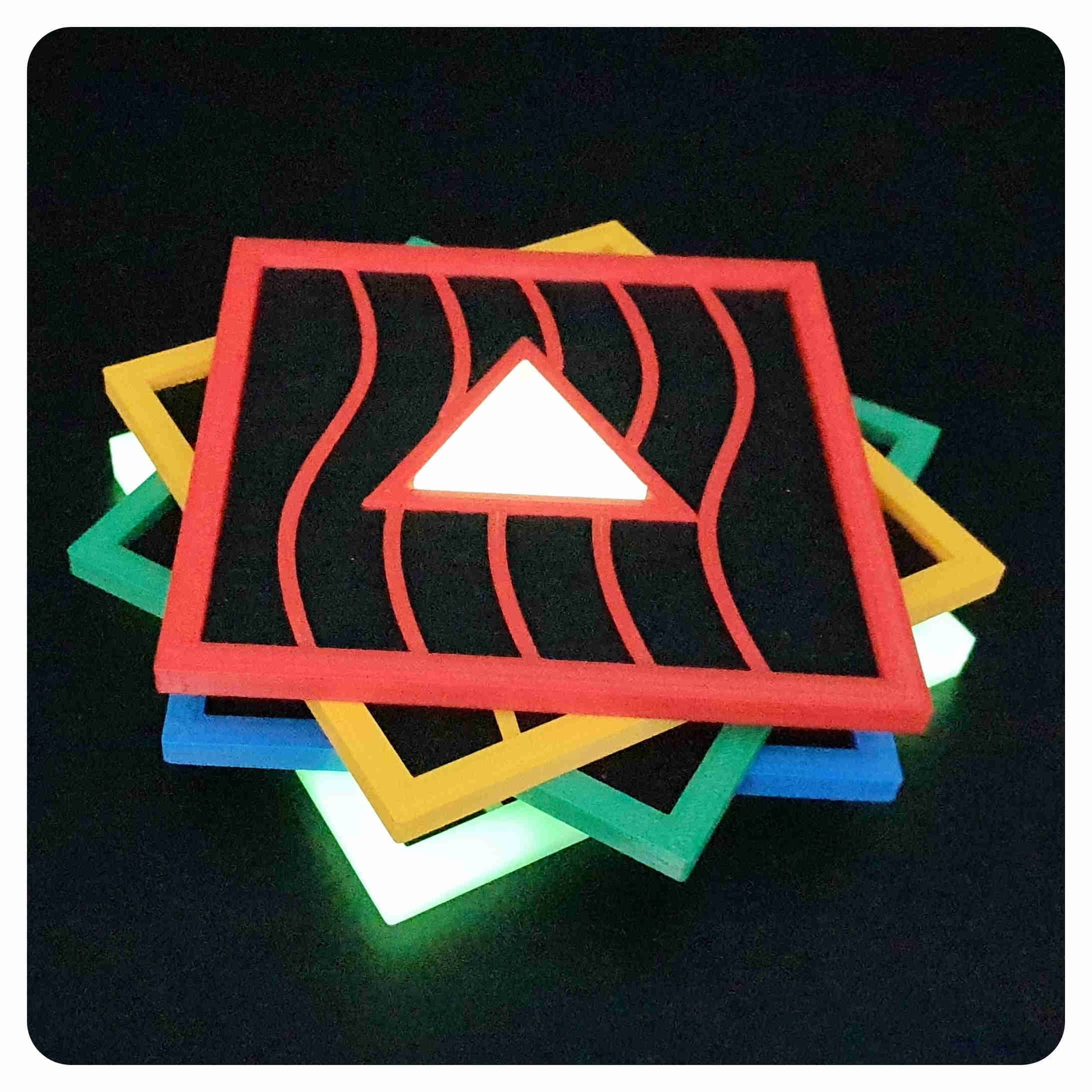 Miniatura 6 do modelo 3D Elemental Coasters (Fifth Element inspired)