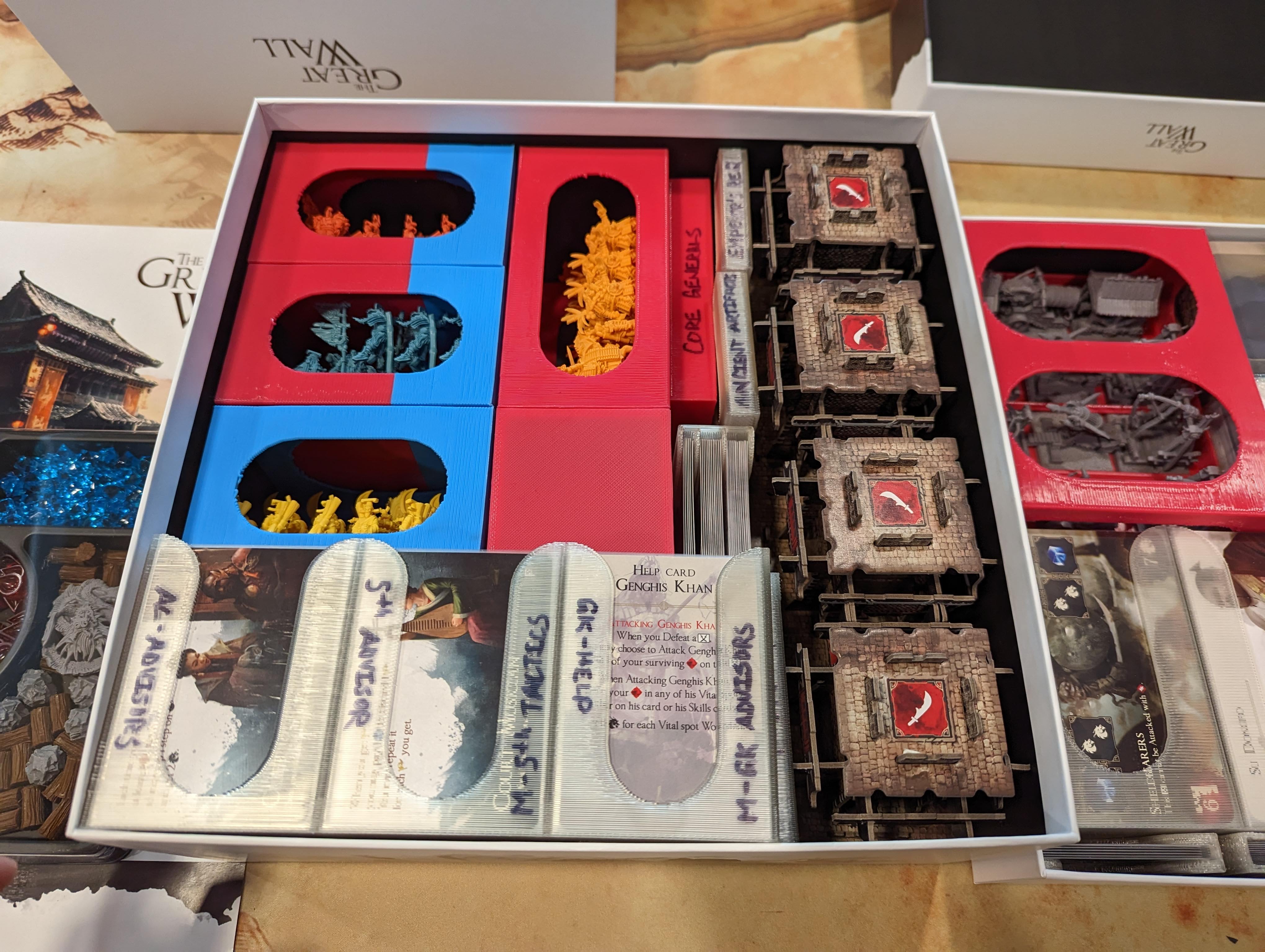 The Great Wall board game insert / organizer with sleeved cards