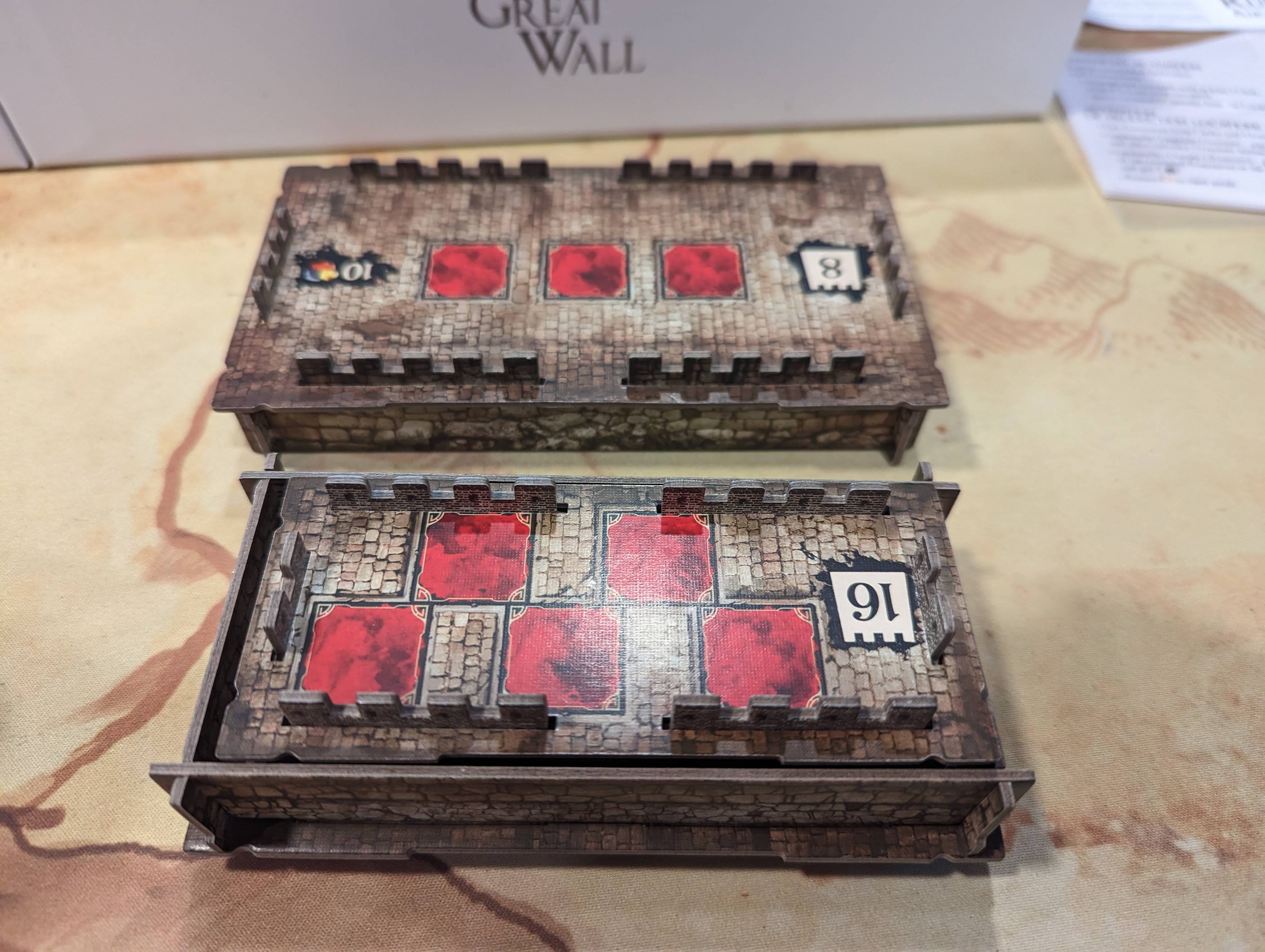 The Great Wall board game insert / organizer with sleeved cards