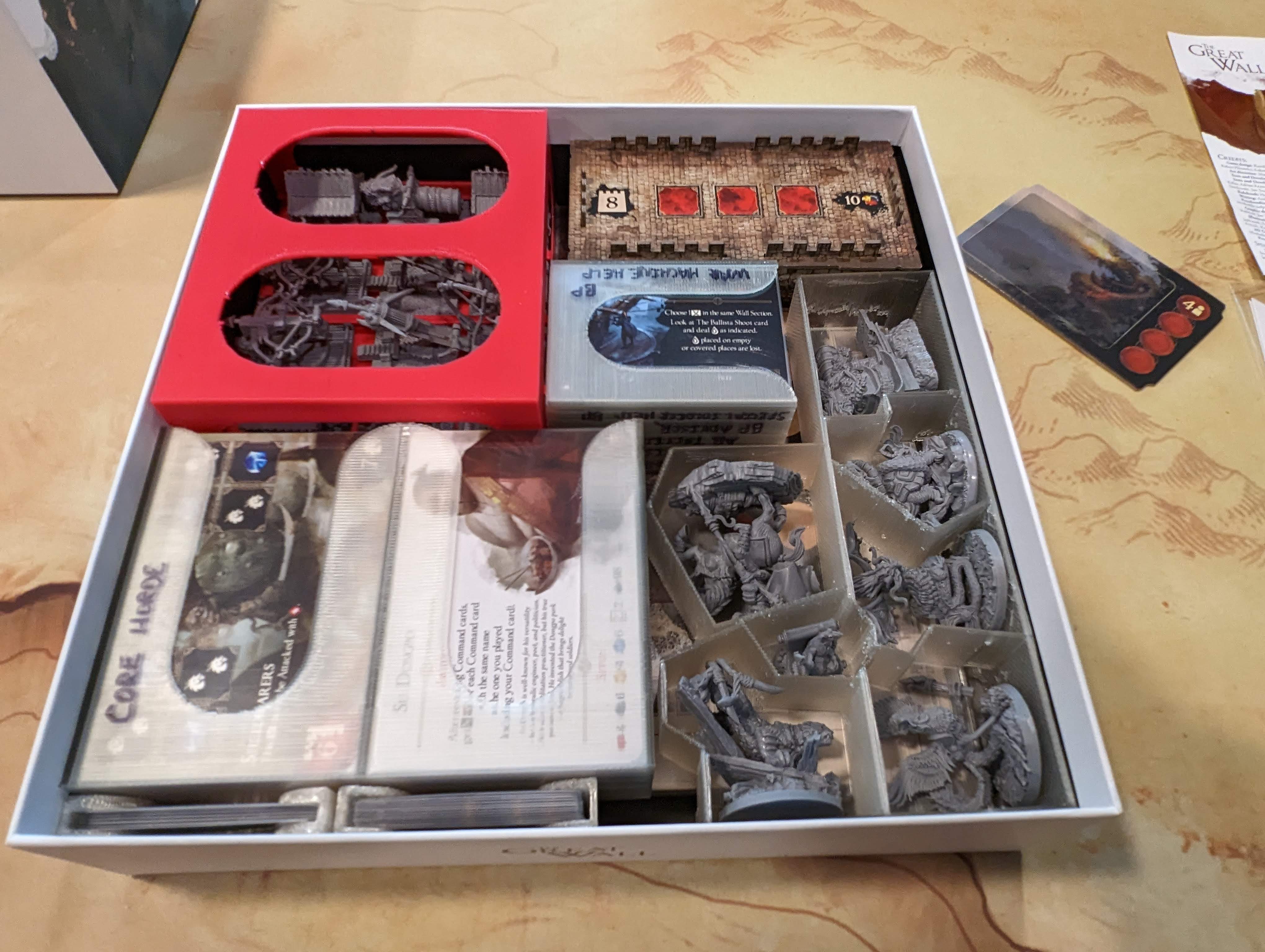 The Great Wall board game insert / organizer with sleeved cards ...