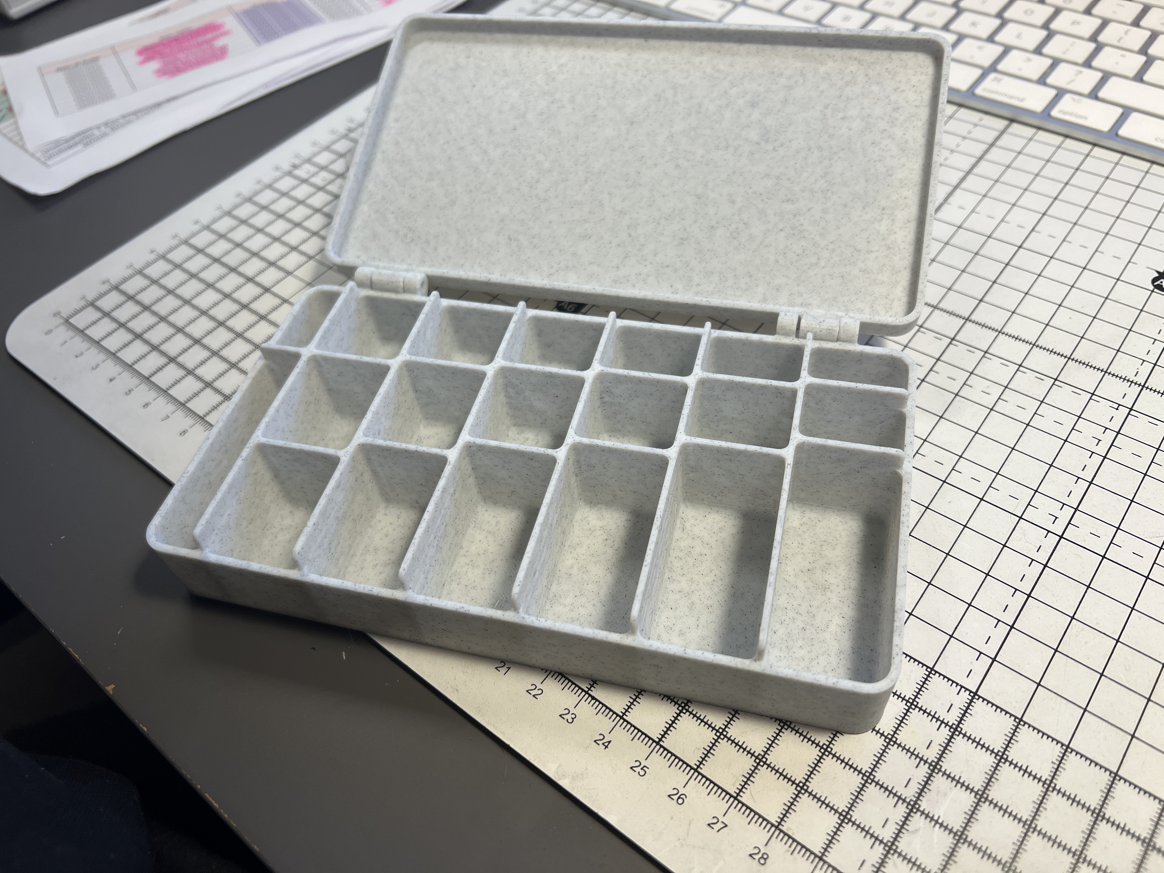 Divider Box for Small Parts With Hinged Lid