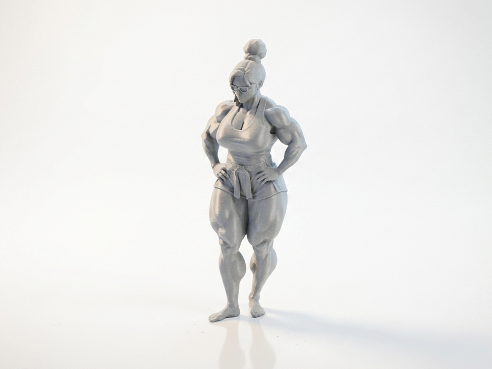 Strong Lady Pose Figurine Female Figure 3D Printable