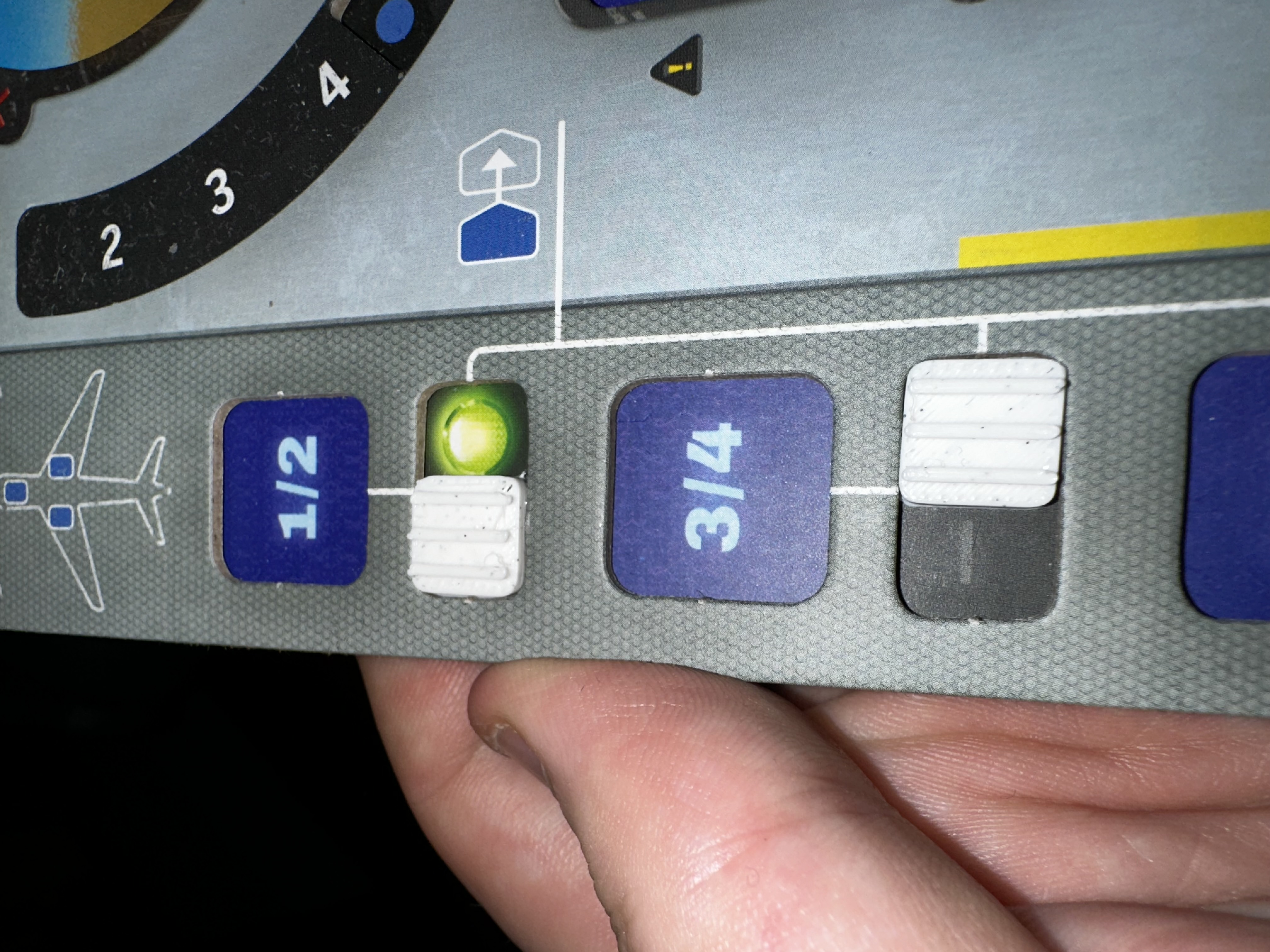 Sky Team switches and fuel indicator