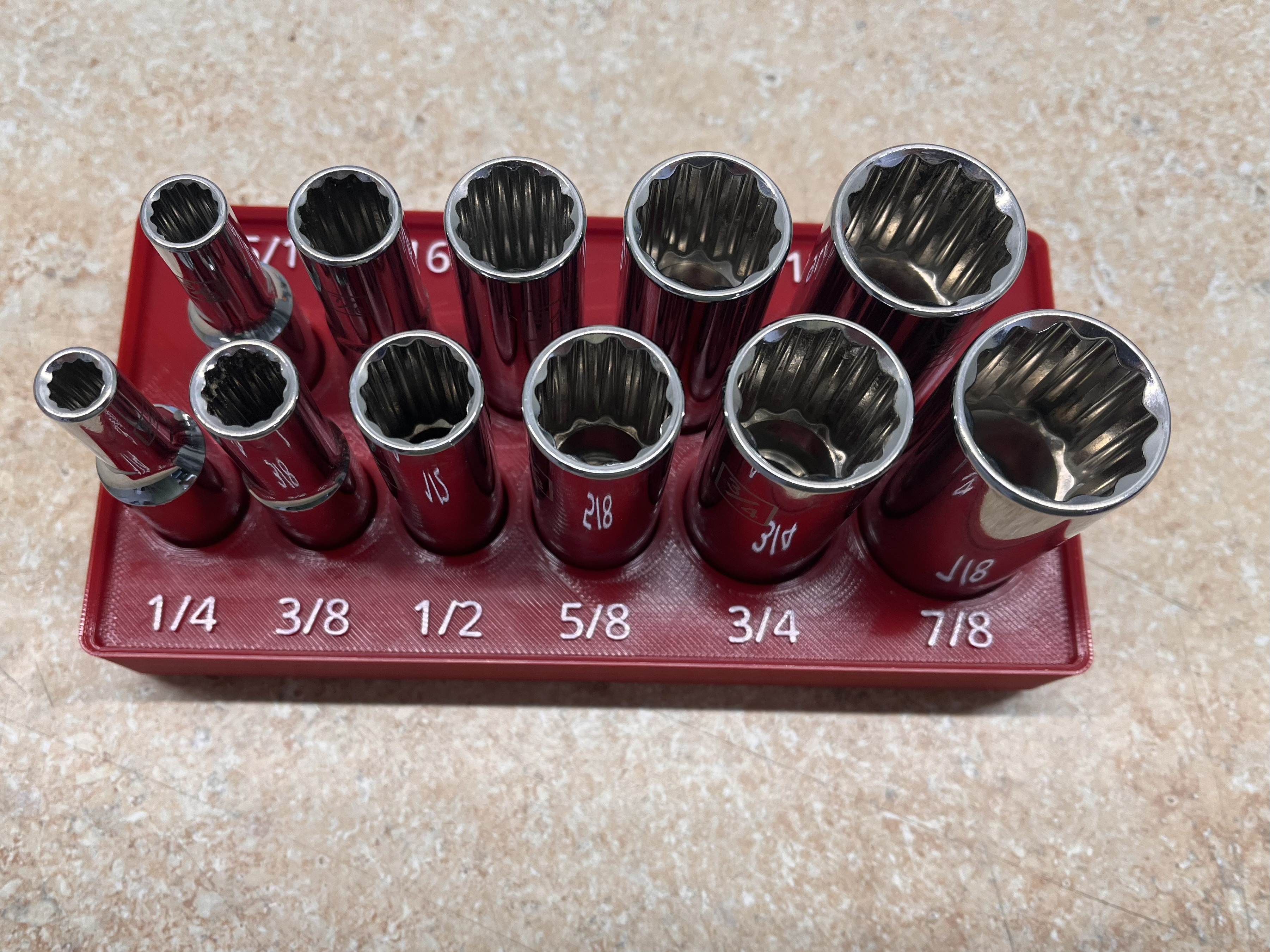 Kobalt 3/8 Imperial Socket Set - Gridinity