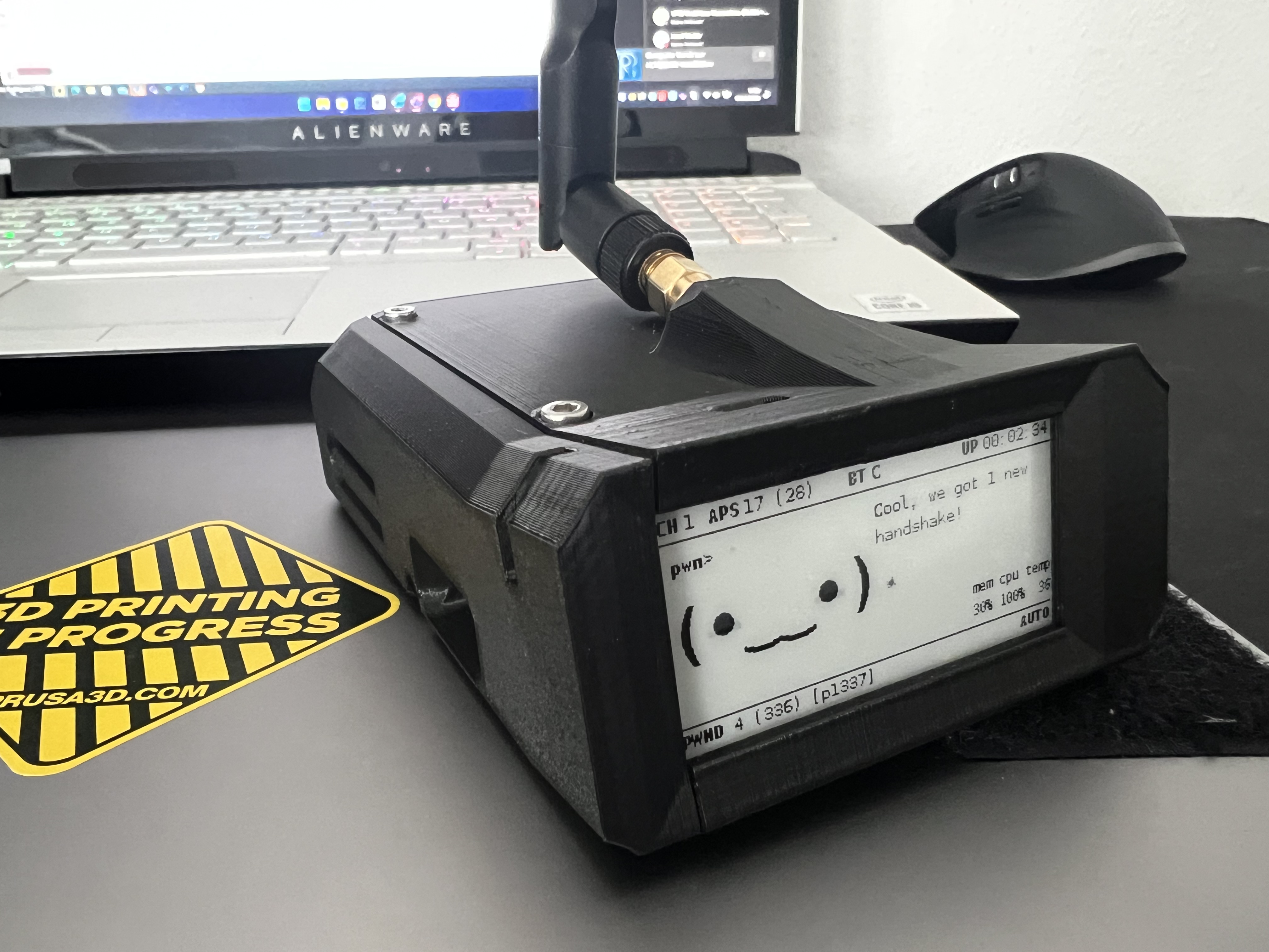 Pwnagotchi case with 18650 and ext antenna