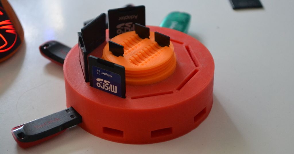 Micro SD Card + SD Card + USB flash drive organizer by lukmert