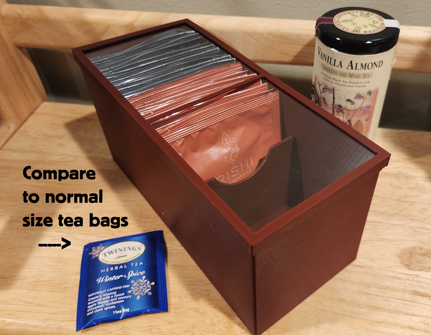 Tea box for oversized teabags - solid or panel lid