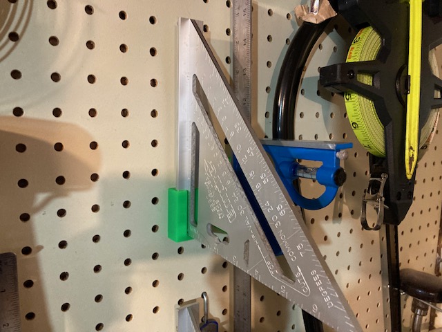 Pegboard rafter square holder
