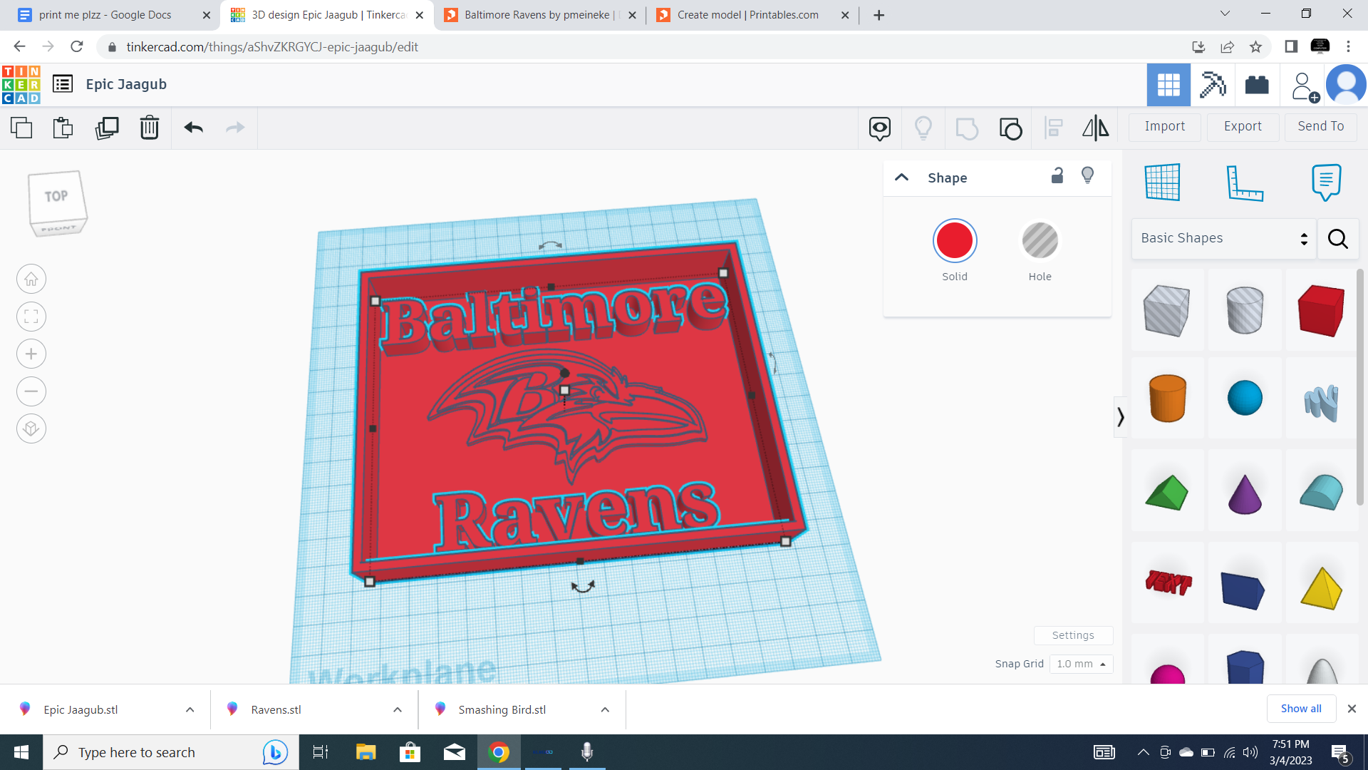 Ravens by edge3dprinting download free stl model printables