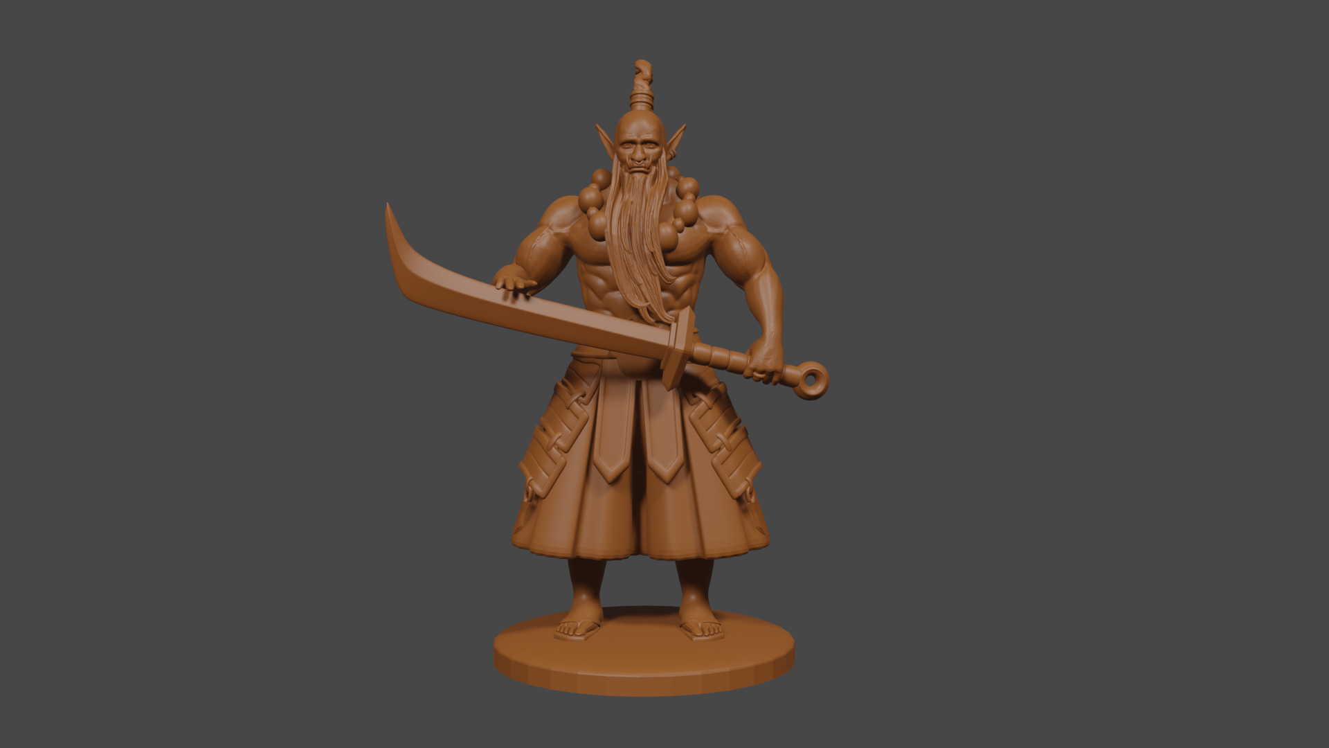 Warcraft inspired, Samuro / Orc Blademaster, Tabletop DnD miniature