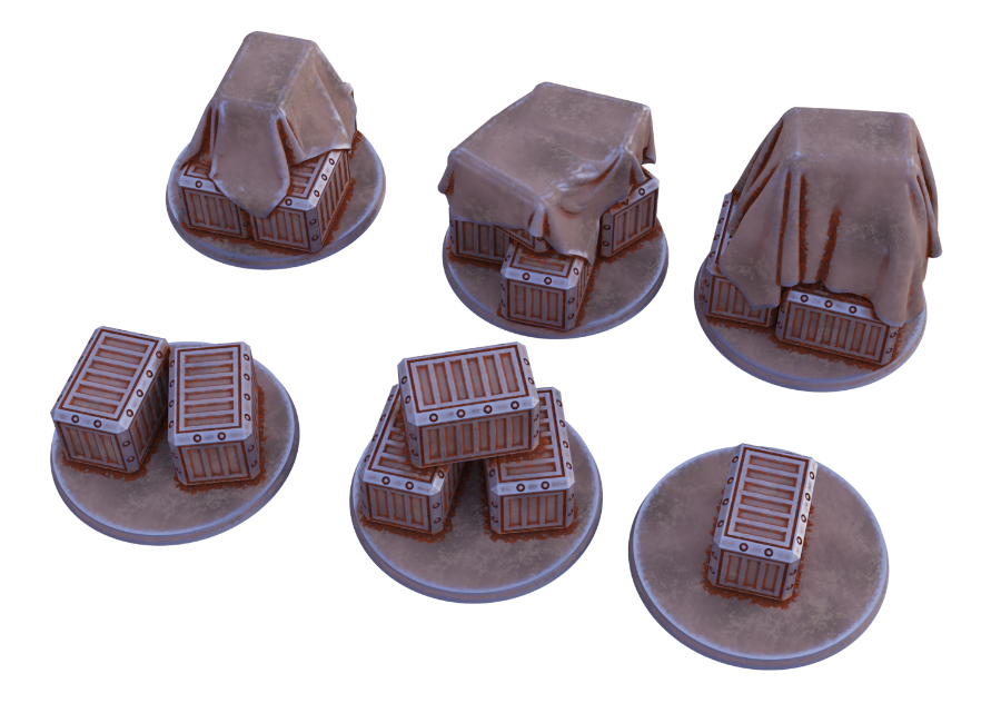 Scifi crates for my space dwarf kickstarter