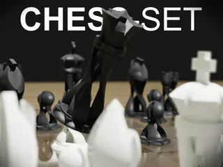 4 Player Chess Board + Nude Chess Set by AM Prints, Download free STL  model