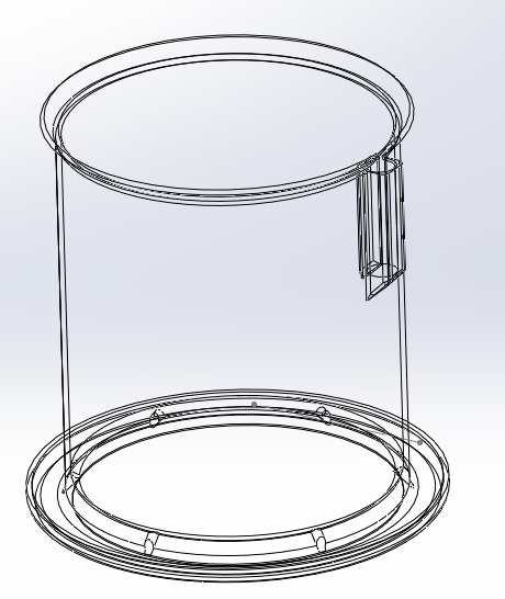 Plant Pot with Integral saucer + lamp mounting boss