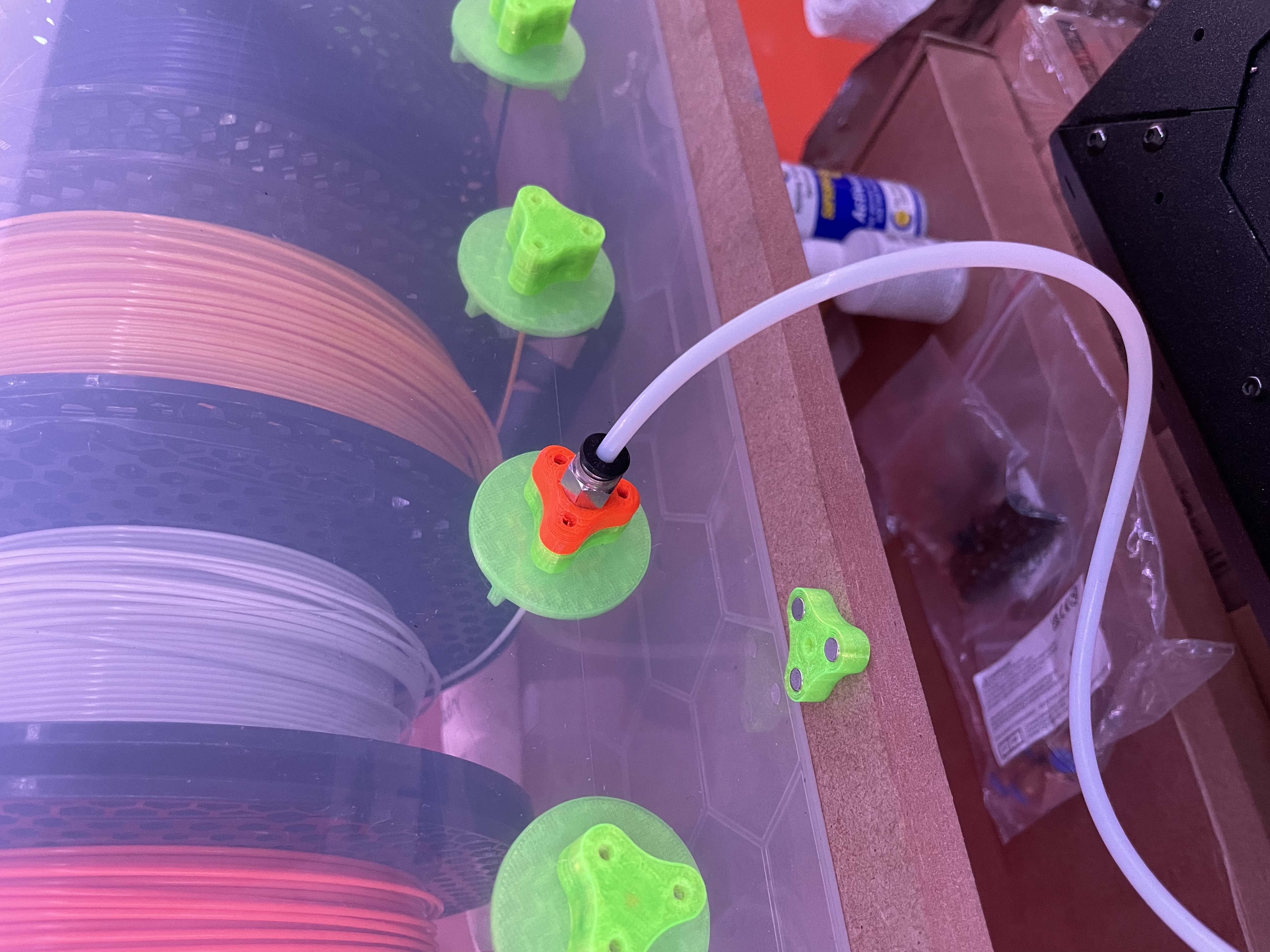 Magnetic Bulkhead for filament dry box, 3D model thumbnail