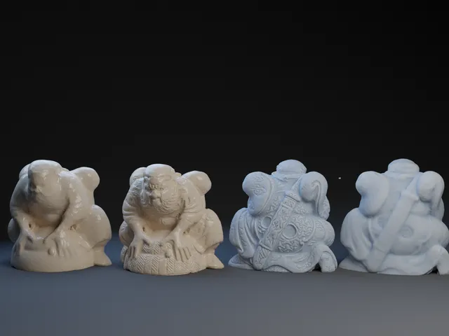 Netsuke - Shoki capturing an oni