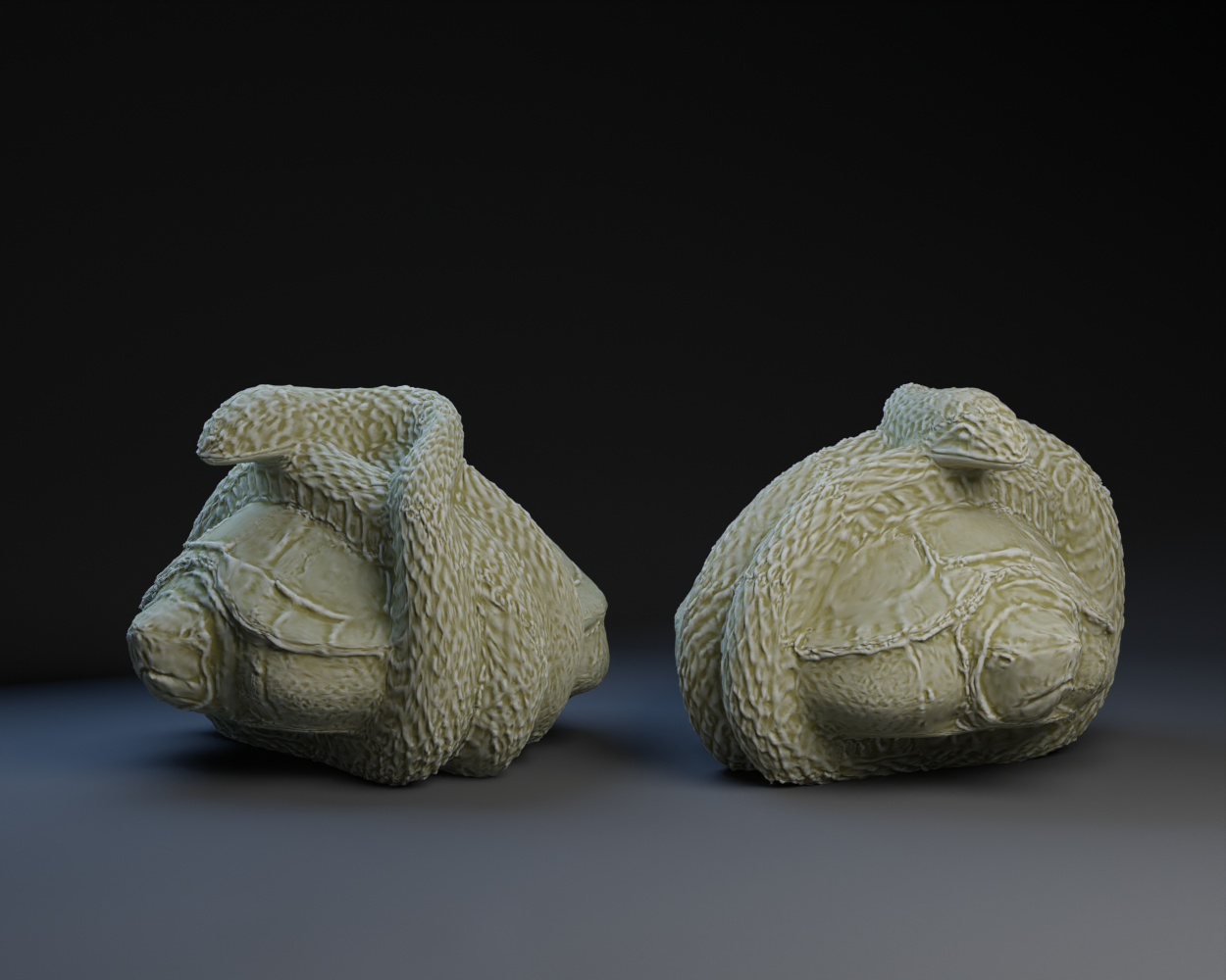 Netsuke - Snake curled around a turtle