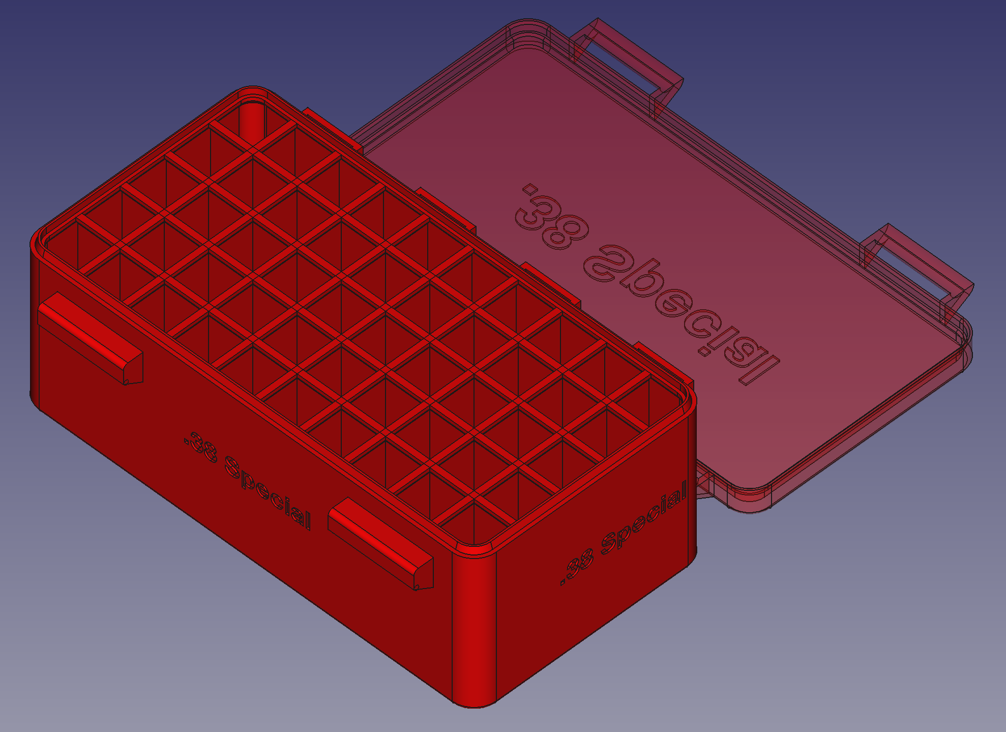 .38 Special, Head Up, Snug Double Snap Latch Modular Ammo Box