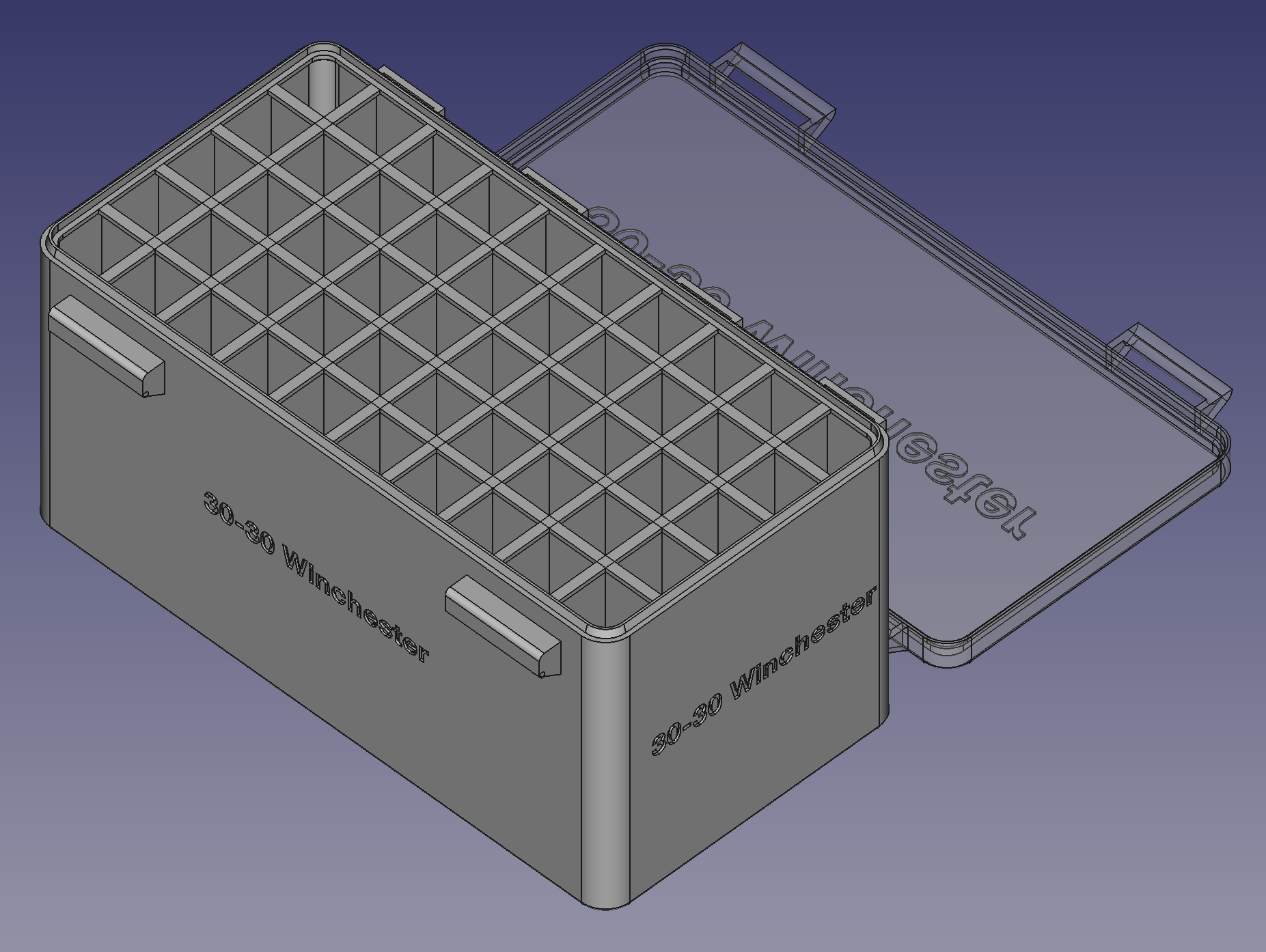 .30-30 Winchester, Head Up, Snug Double Snap Latch Modular Ammo Box