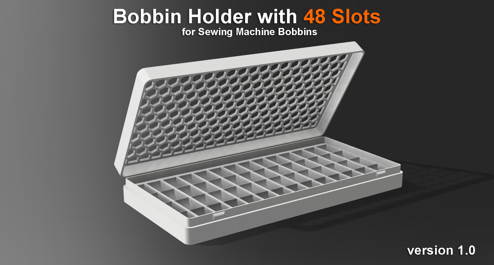 Bobbin Holder with 48 Slots for Sewing Machine Bobbins 3D model thumbnail
