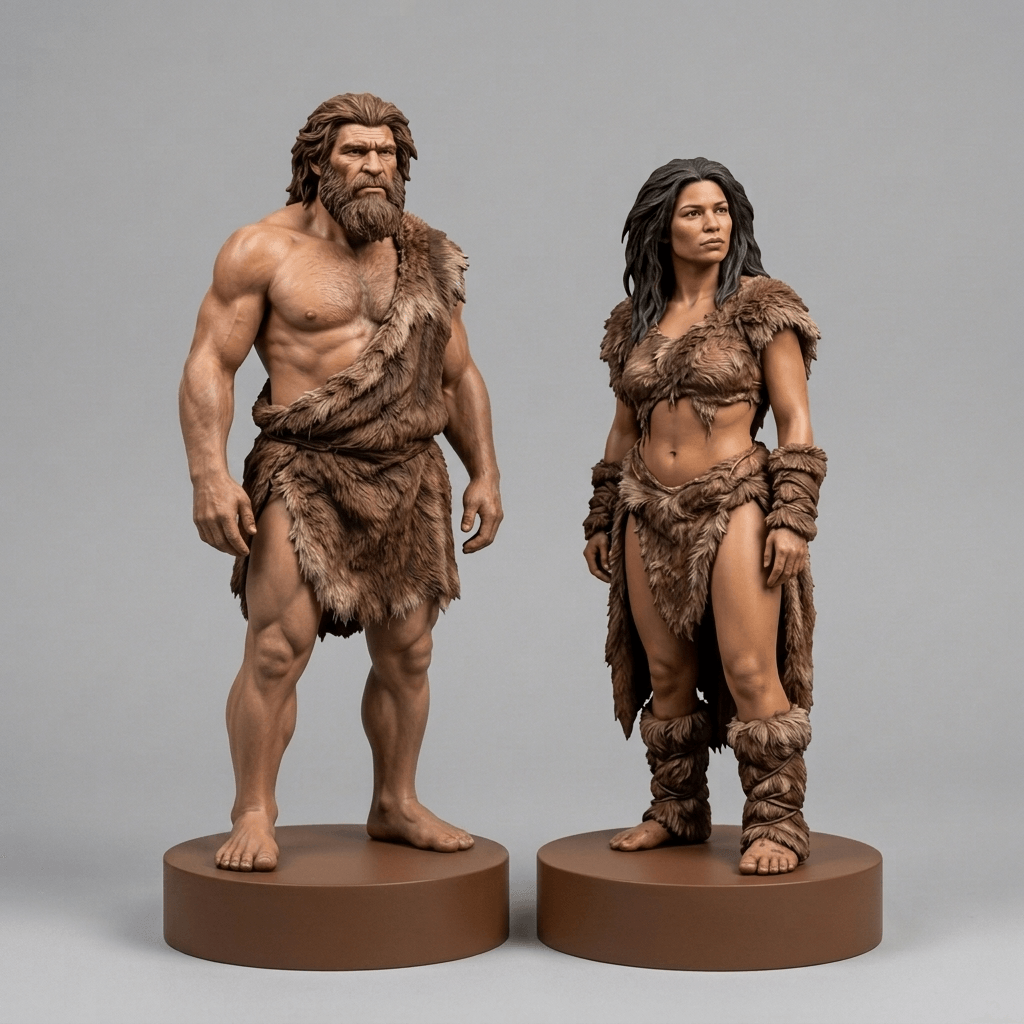 Fantasy Art - Prehistoric - Cave Couple Grok & Dior