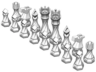 King, Queen, Bishop, Knight and Rook Chess by Miguel Ceccherini