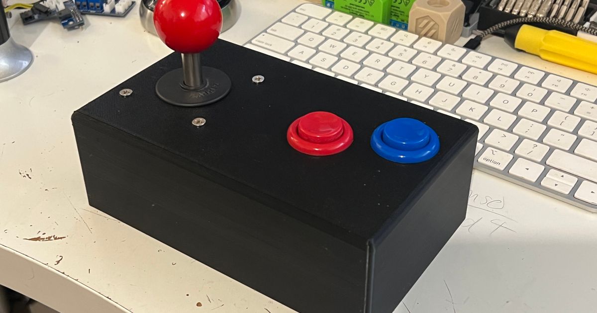 Simple 2 Button Arcade Joystick case by djos_1475 Download free STL