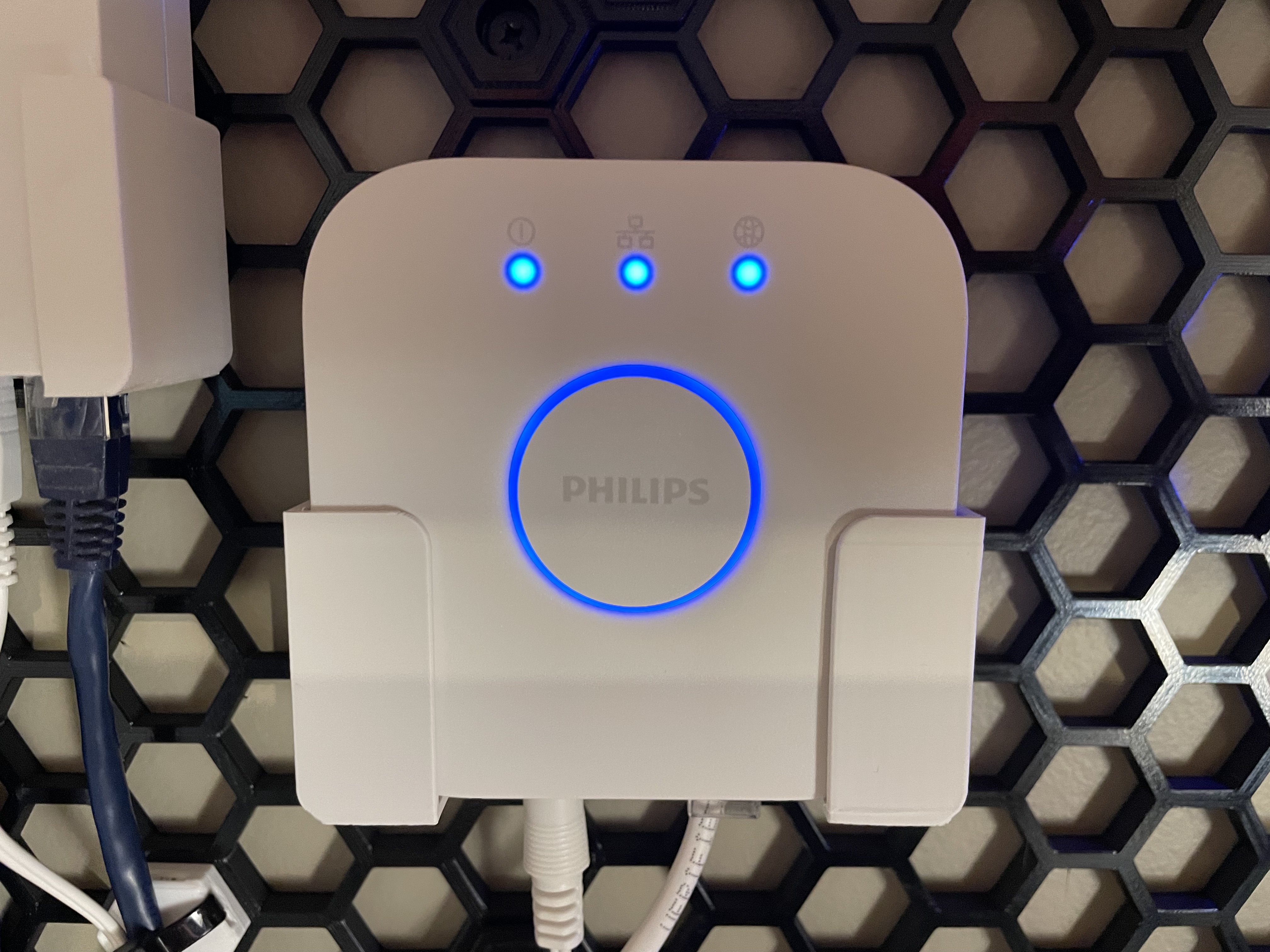 Philips Hue Hub Holder for Honeycomb Storage Wall