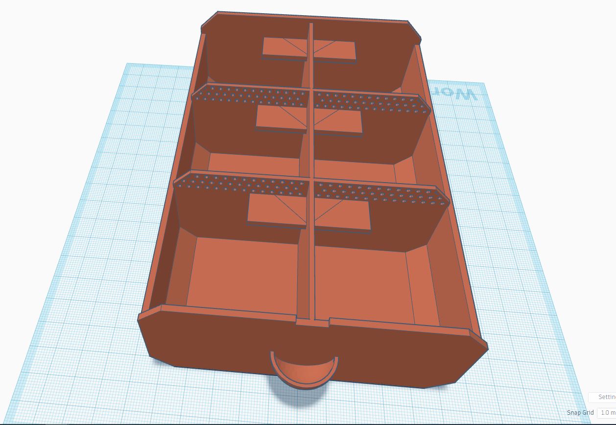 Drawer with larger ledge for labeling individual bins 3D model thumbnail